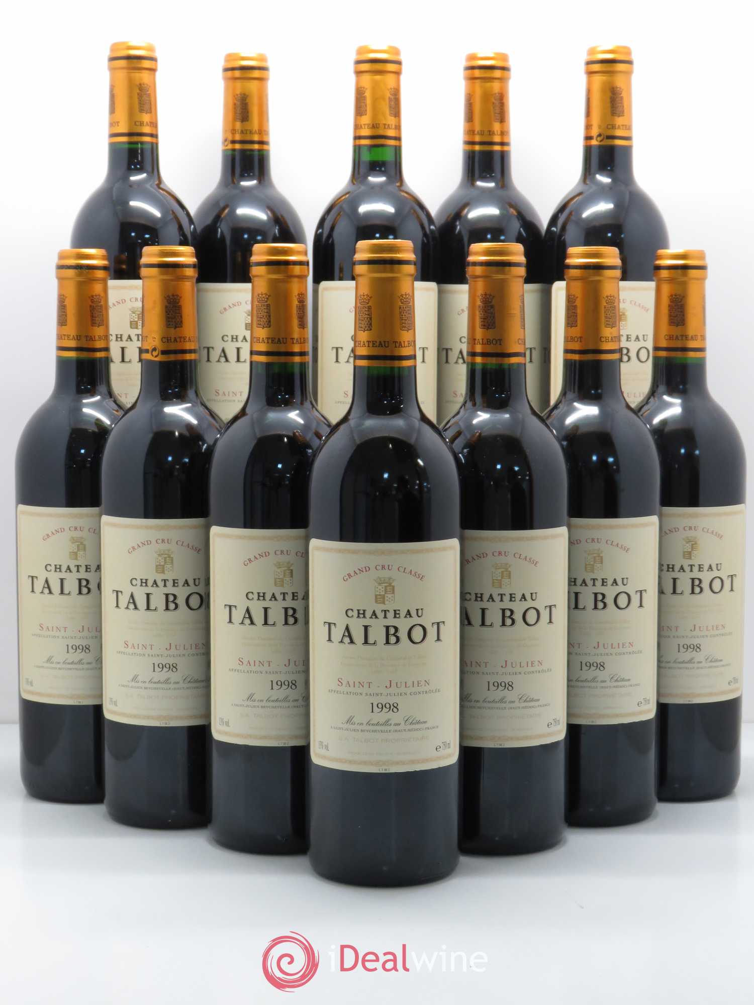 Château Talbot 4ème Grand Cru Classé 1998 - Lot de 12 bouteilles - 0