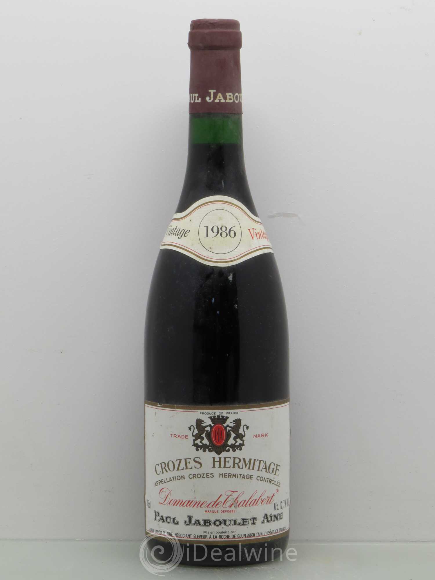 Crozes-Hermitage Domaine de Thalabert Paul Jaboulet Ainé 1986 - Lot de 1 bouteille - 0