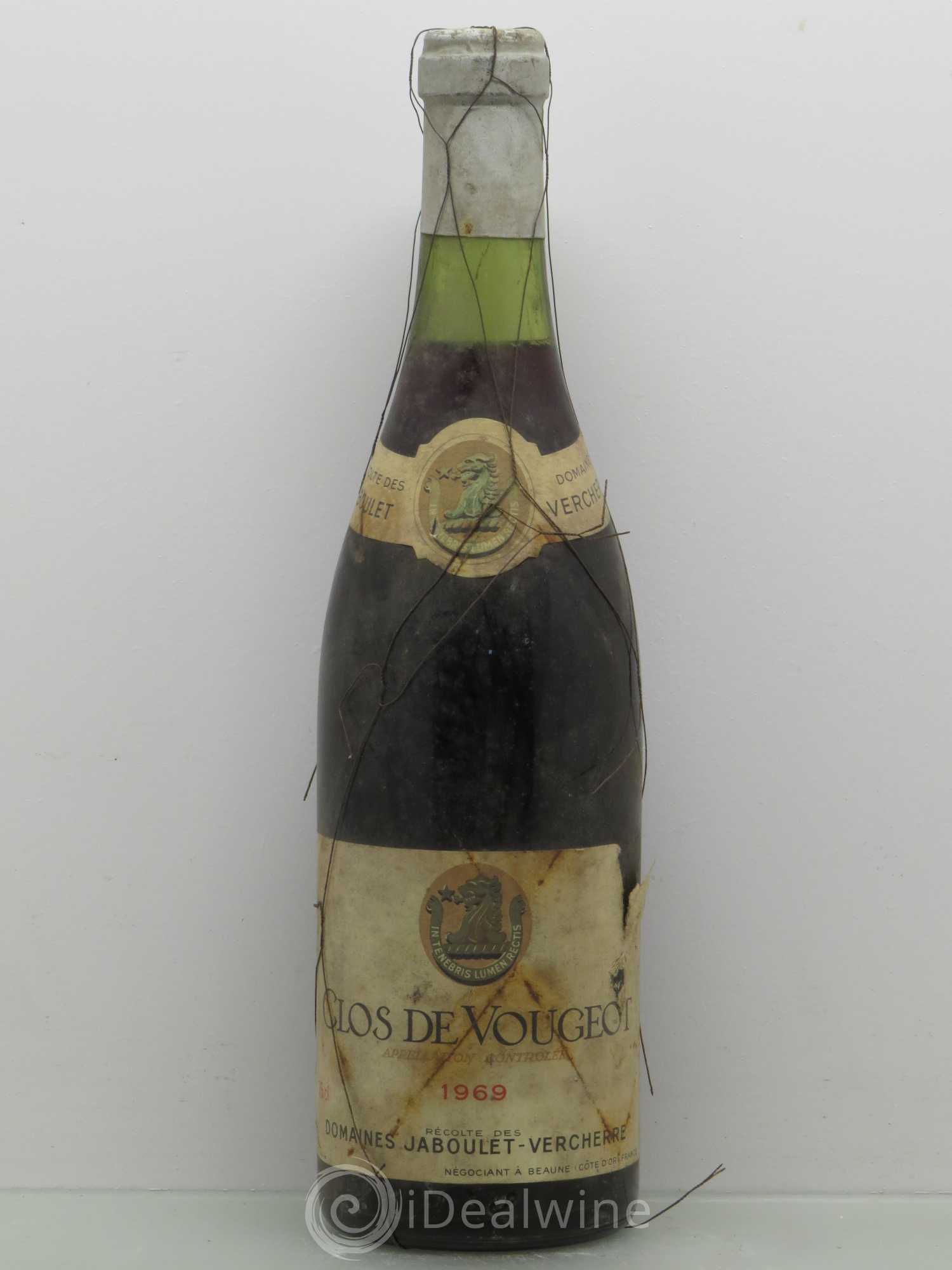 Clos de Vougeot Grand Cru Jaboulet Vercherre 1969 - Lot de 1 bouteille - 0