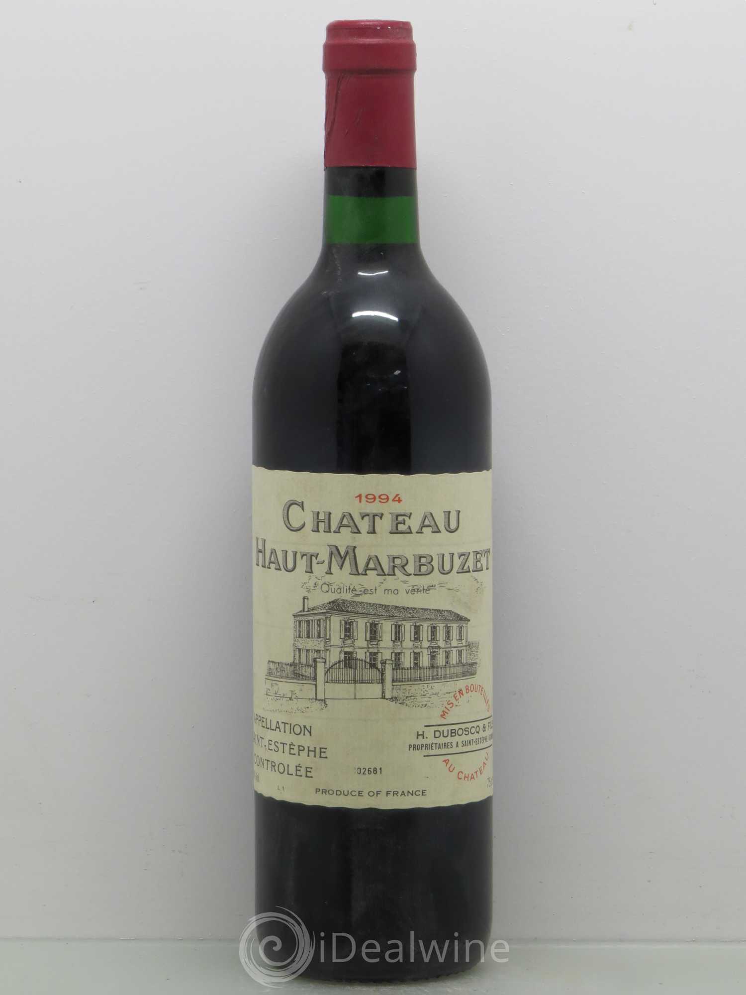 Château Haut Marbuzet 1994 - Lot de 1 bouteille - 0