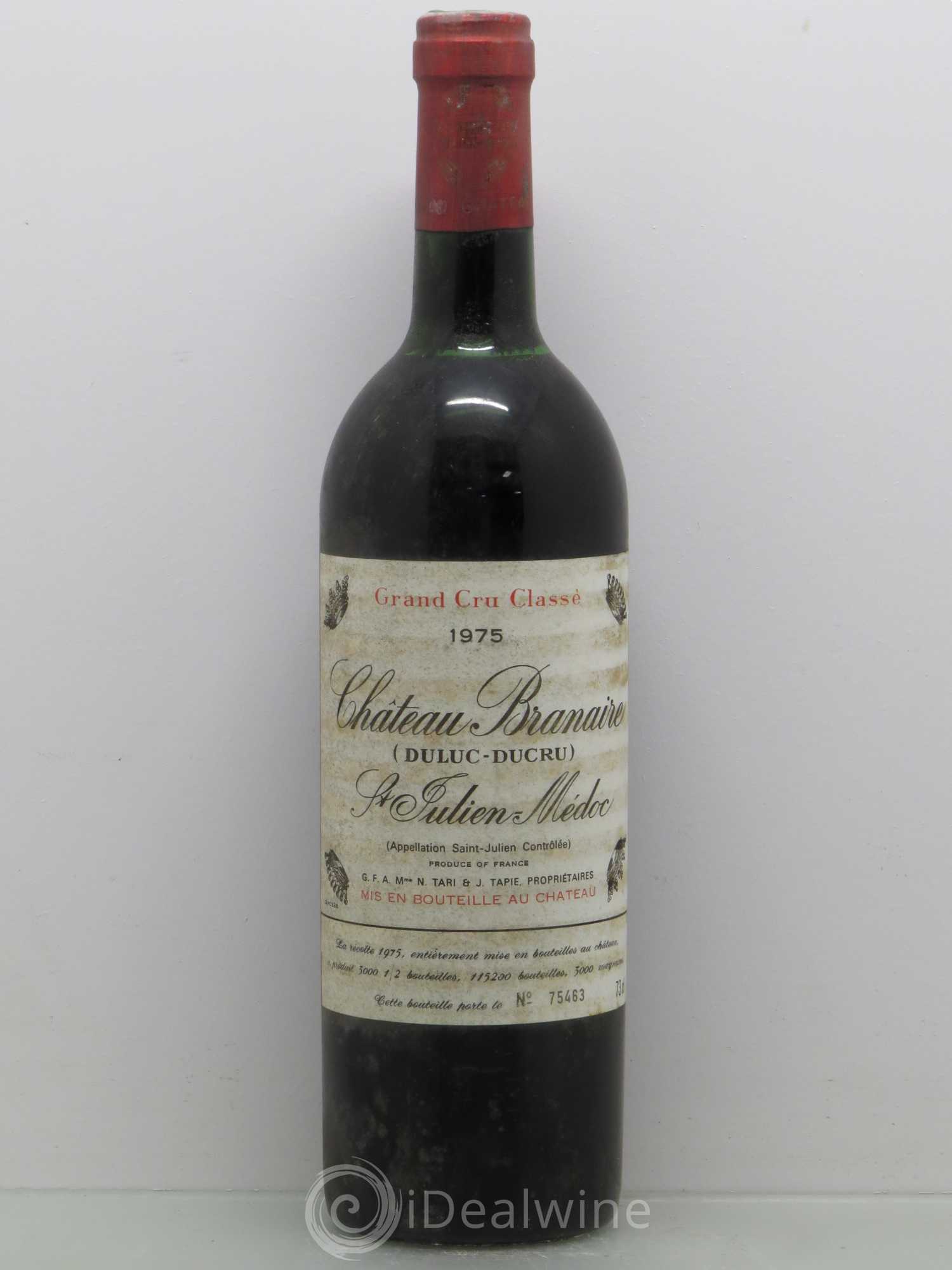 Château Branaire Ducru 4ème Grand Cru Classé 1975 - Lot de 1 bouteille - 0