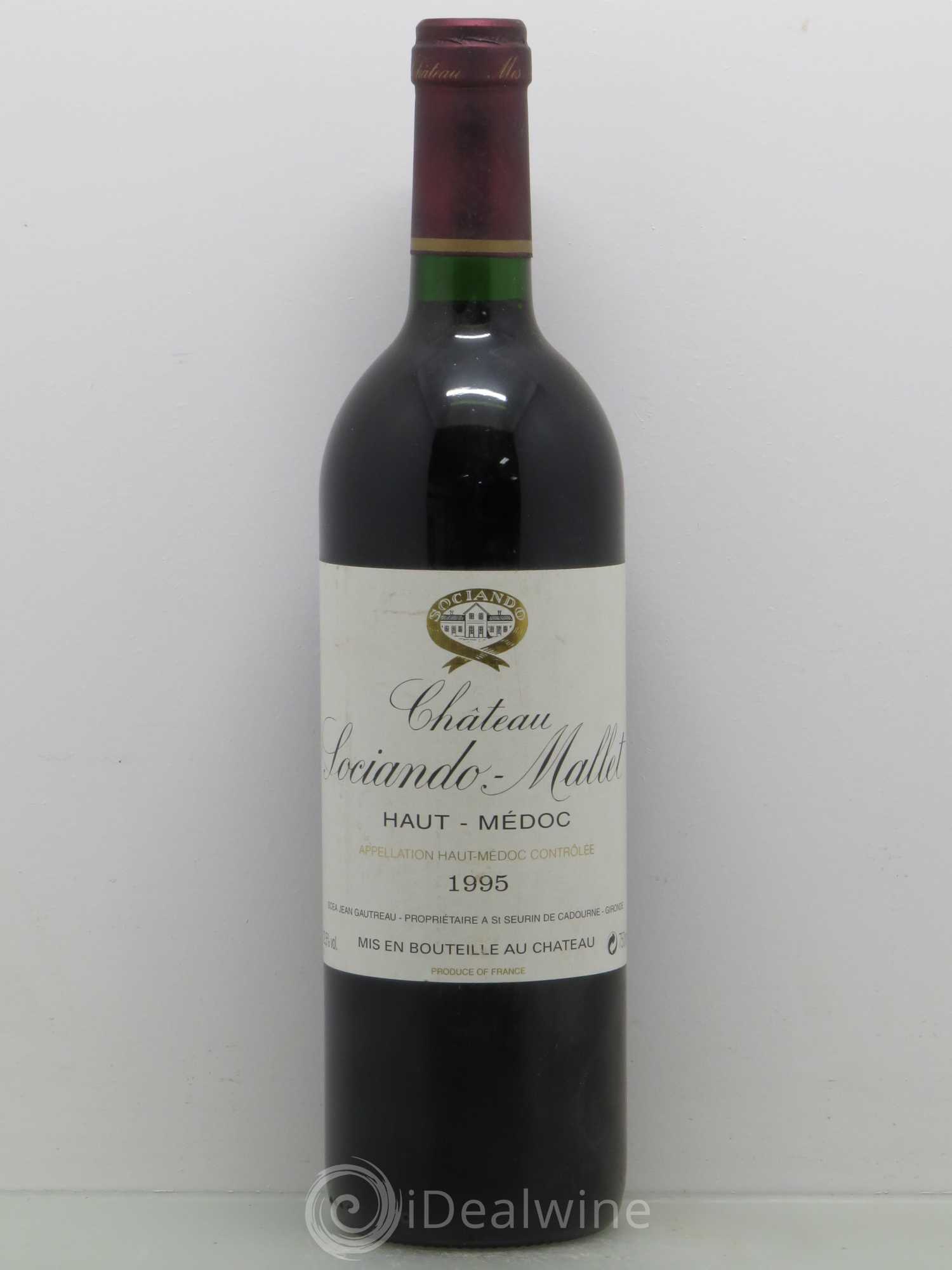 Château Sociando Mallet 1995 - Lot de 1 bouteille - 0