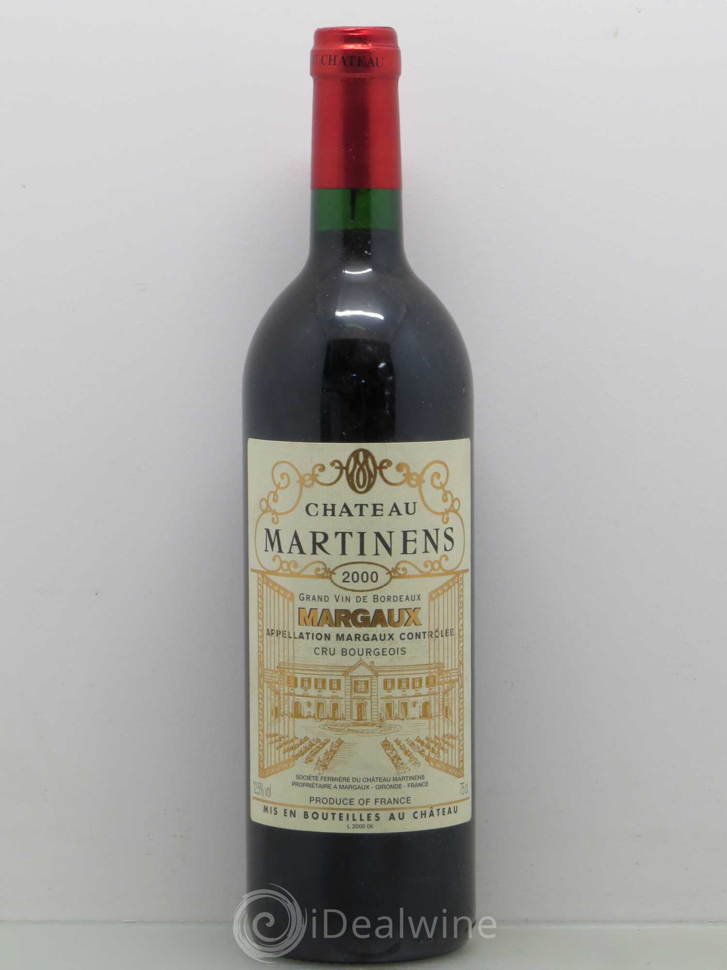Château Martinens Cru Bourgeois 2000 - Lot de 1 bouteille - 0