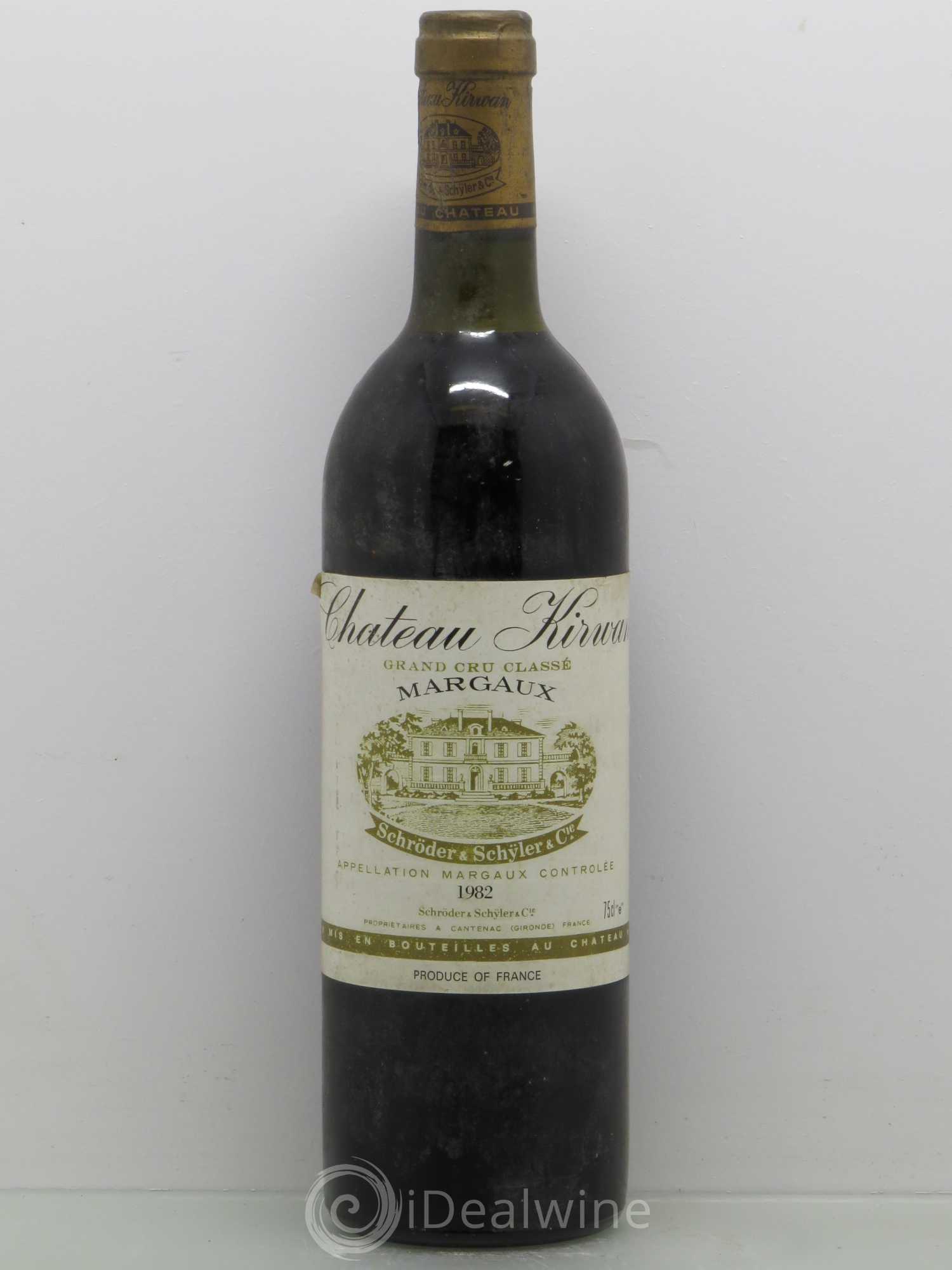 Château Kirwan 3ème Grand Cru Classé 1982 - Lot de 1 bouteille - 0