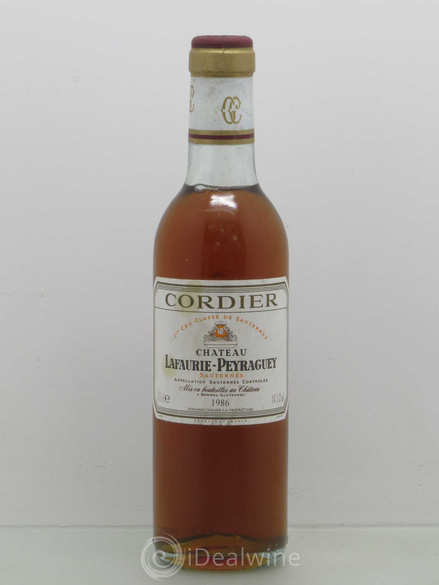 Château Lafaurie-Peyraguey 1er Grand Cru Classé 1986 - Posten von 1 Demi-Flasche - 0