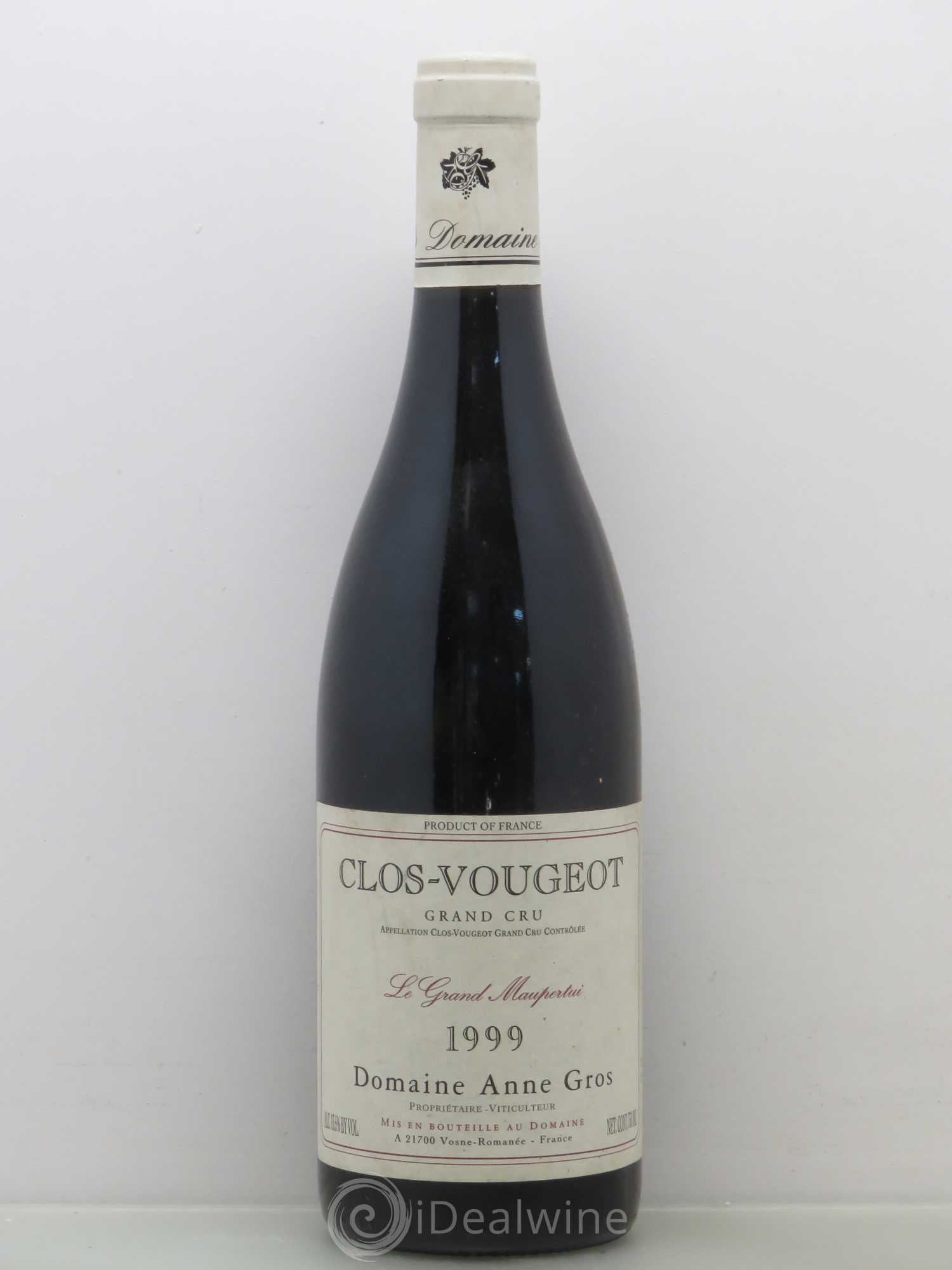 Clos de Vougeot Grand Cru Le Grand Maupertui Anne Gros 1999 - Lot de 1 bouteille - 0