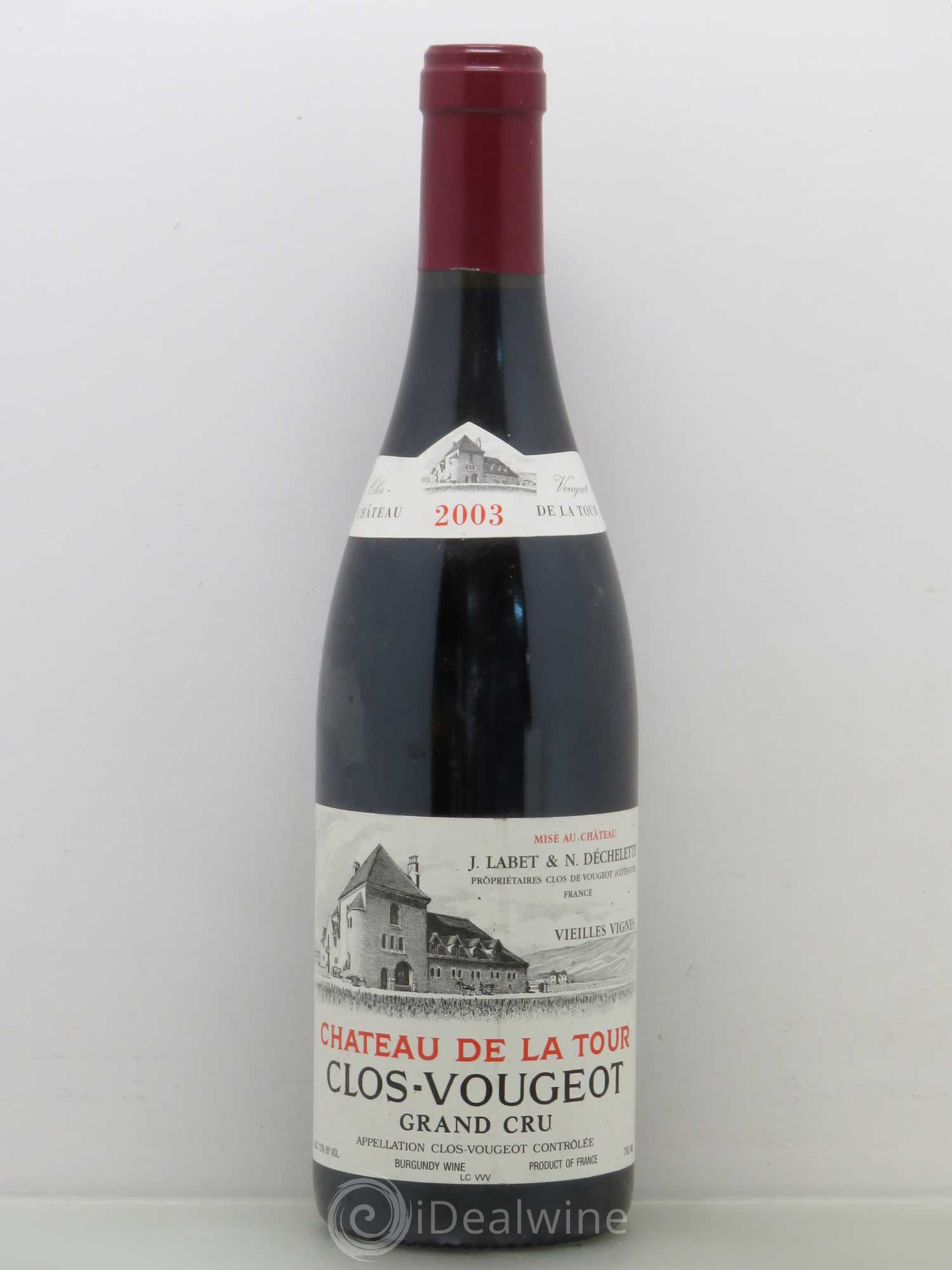 Clos de Vougeot Grand Cru Vieilles Vignes Château de La Tour 2003 - Lot de 1 bouteille - 0