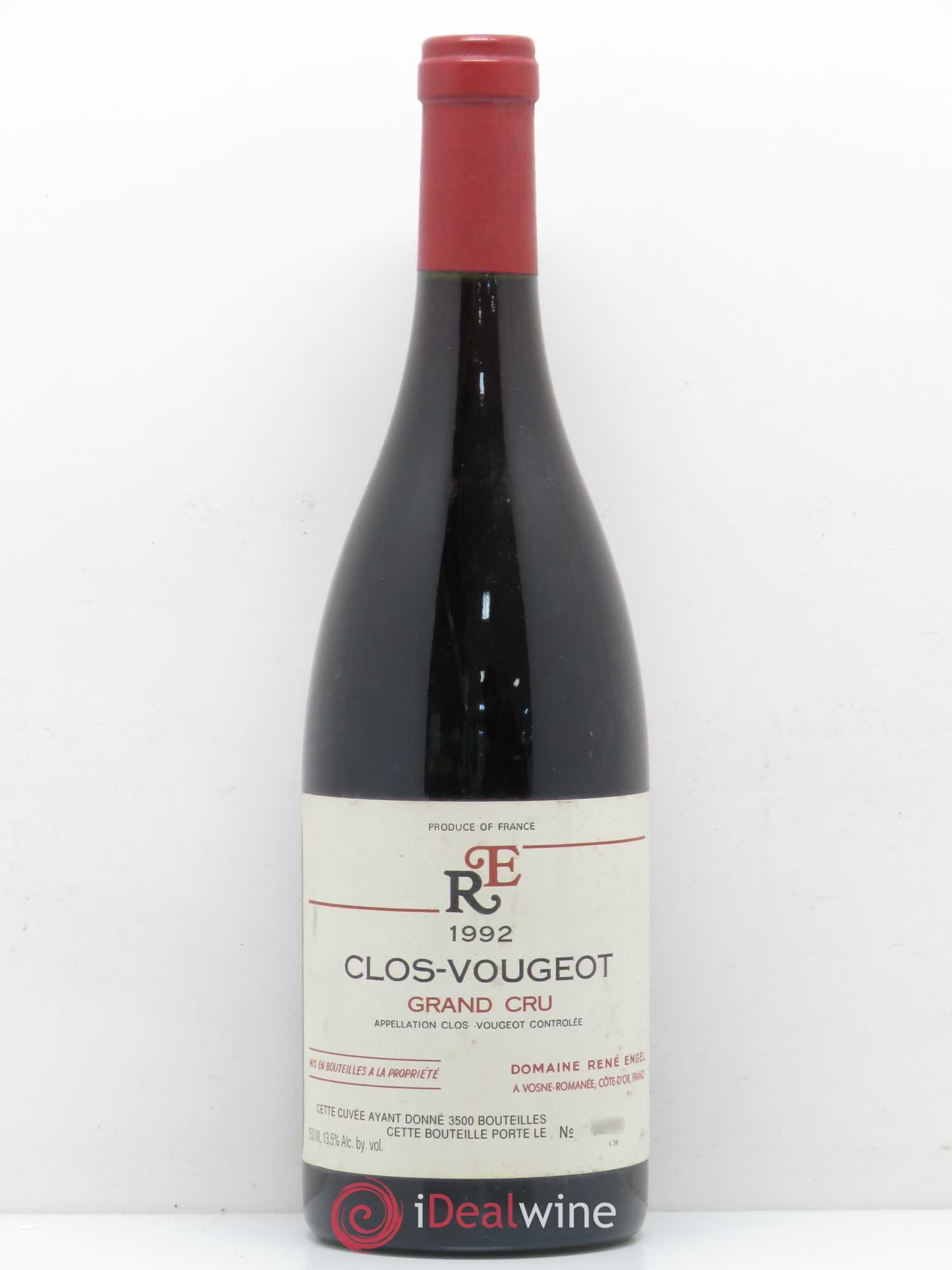 Clos de Vougeot Grand Cru Domaine René Engel - Domaine Eugénie 1992 - Lot de 1 bouteille - 0