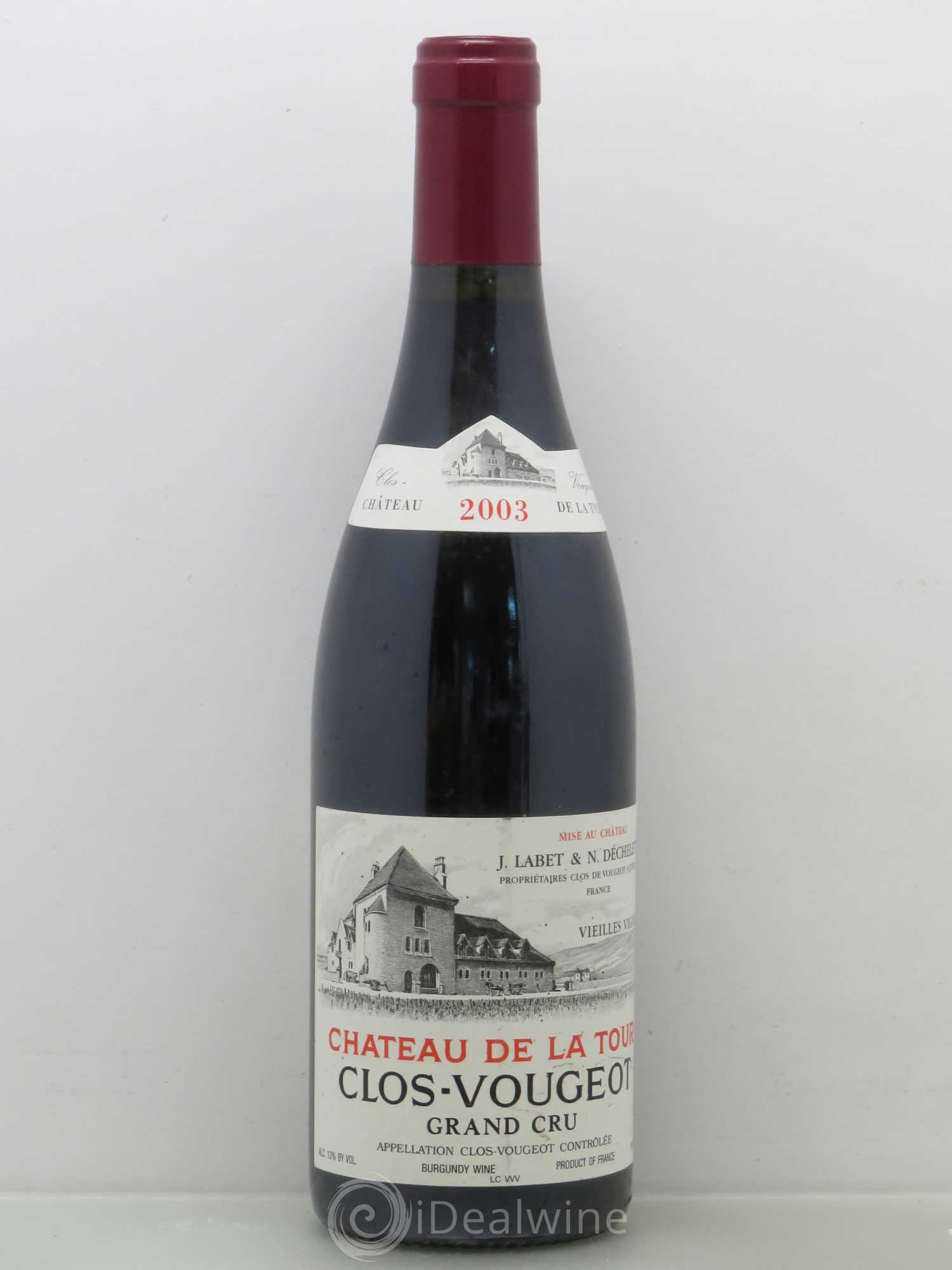 Clos de Vougeot Grand Cru Vieilles Vignes Château de La Tour 2003 - Lot de 1 bouteille - 0