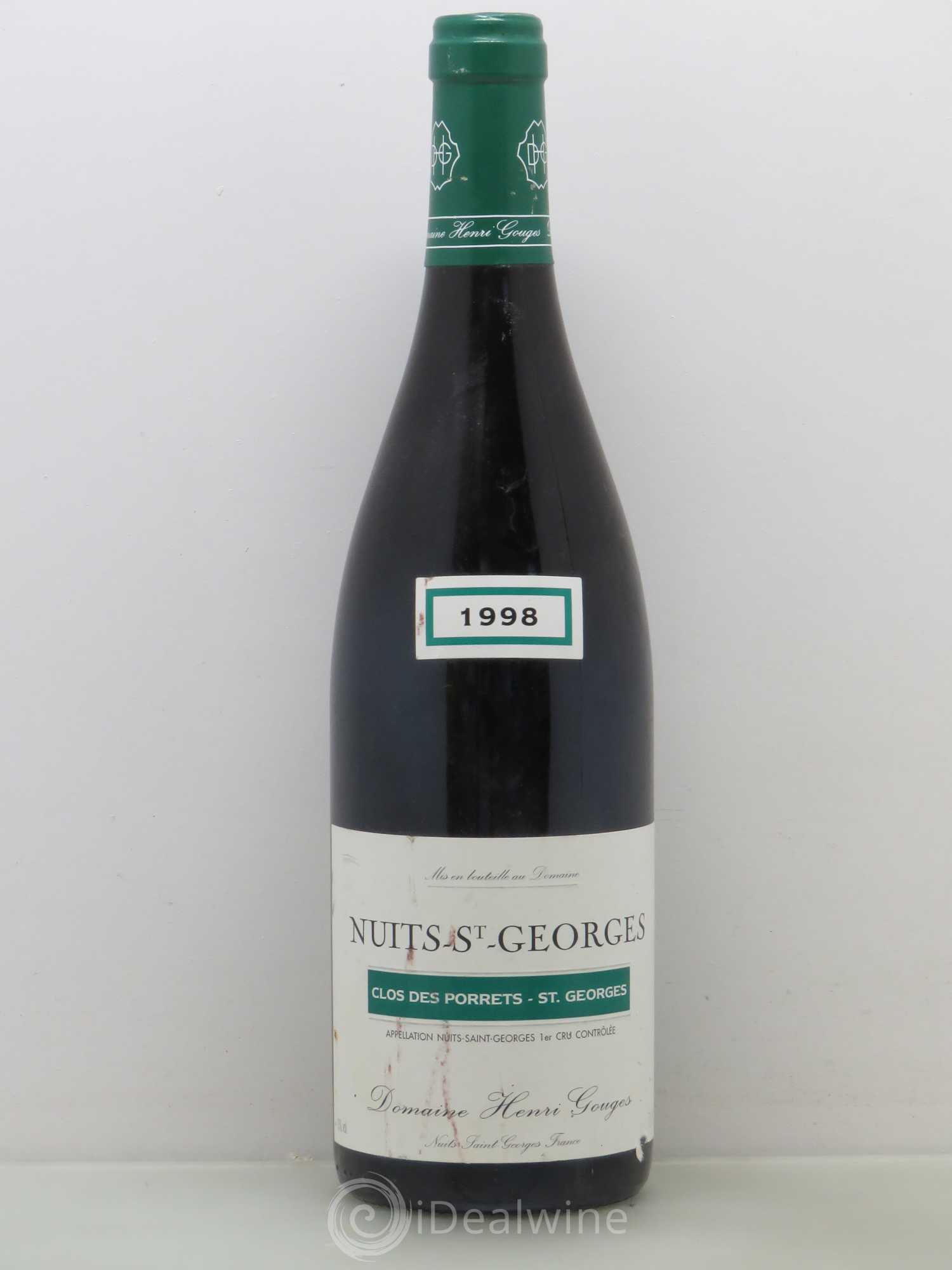 Nuits-Saint-Georges 1er Cru Clos des Porrets St Georges Henri Gouges 1998 - Lot de 1 bouteille - 0