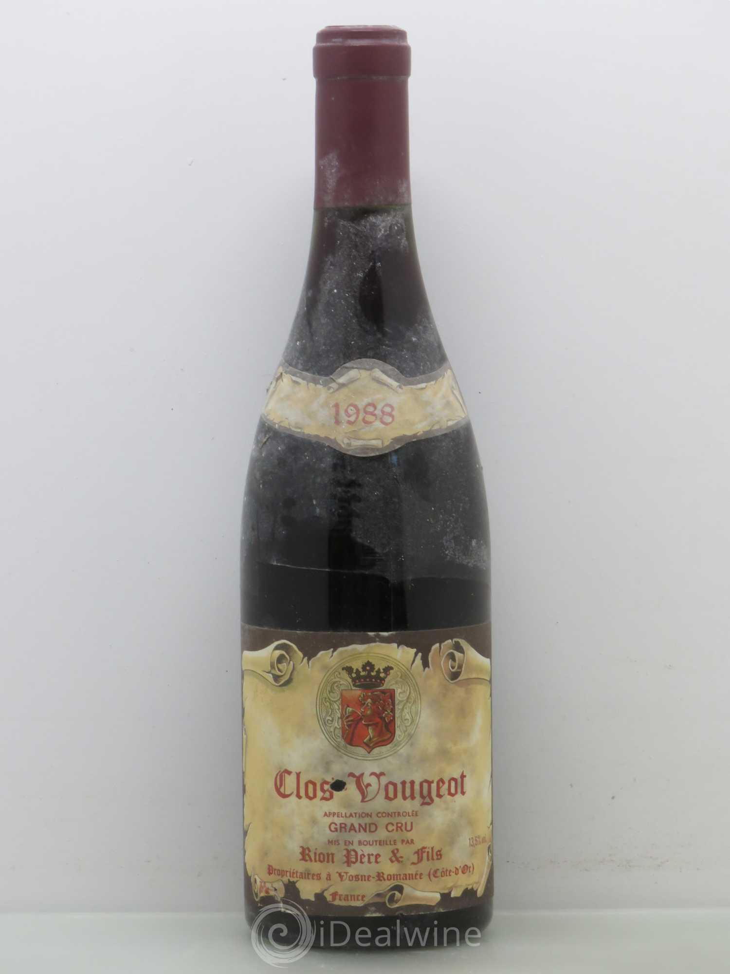 Clos de Vougeot Grand Cru Domaine Rion Père & Fils 1988 - Lot de 1 bouteille - 0