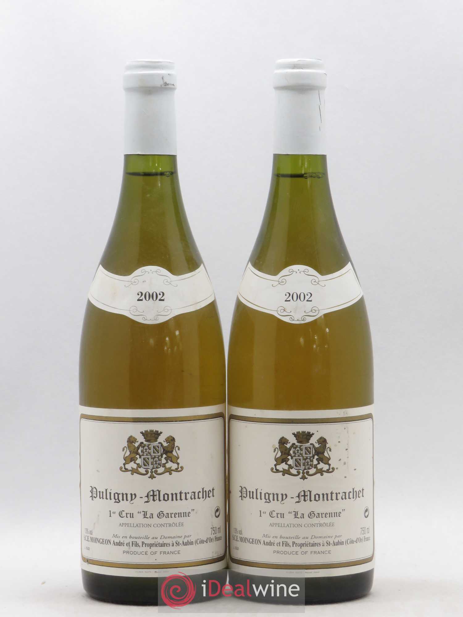 Puligny-Montrachet 1er Cru La Garenne - Moingeon André et fils 2002 - Posten von 2 Flaschen - 0