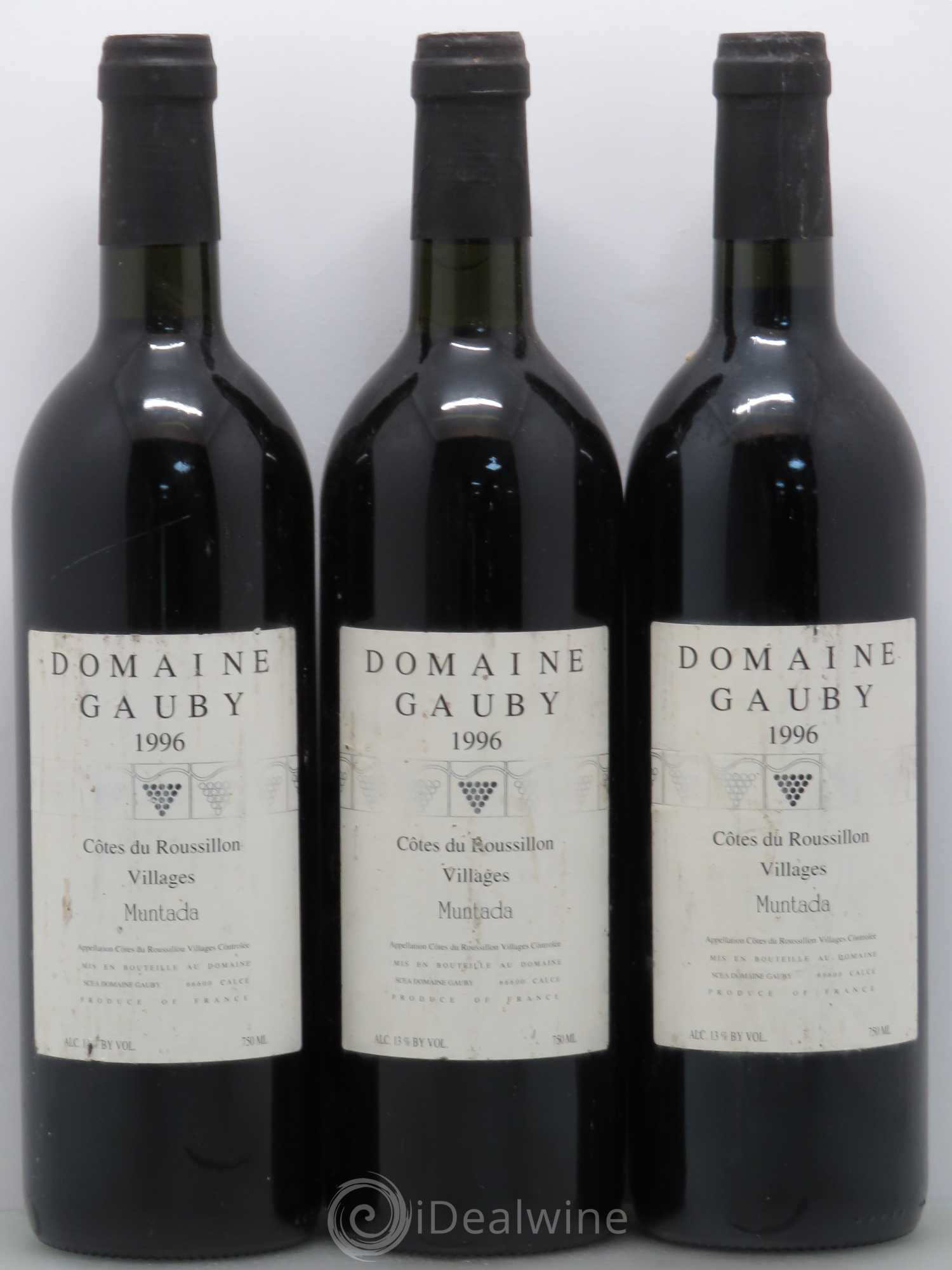 Côtes du Roussillon Gauby Côtes du Roussillon village Muntada 1996 - Posten von 3 Flaschen - 0