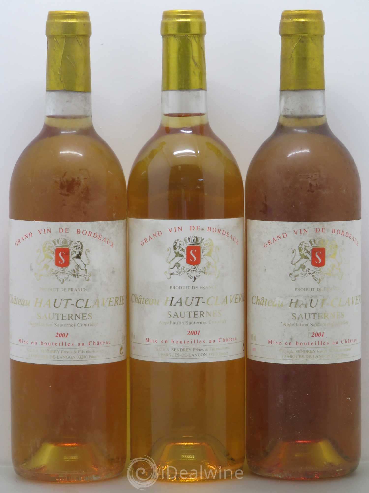 Château Haut-Claverie 2001 - Lotto di 3 bottiglie - 0