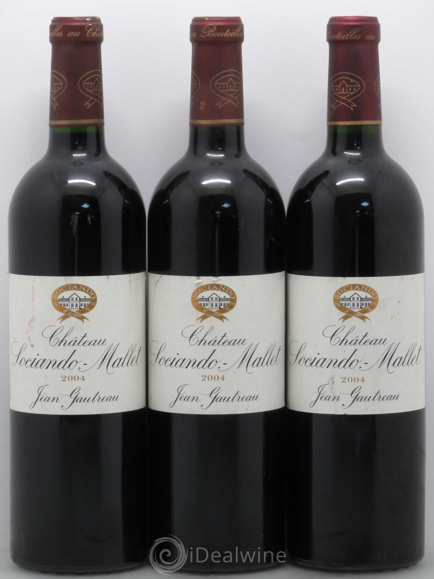 Château Sociando Mallet 2004 - Lot de 3 bouteilles - 0