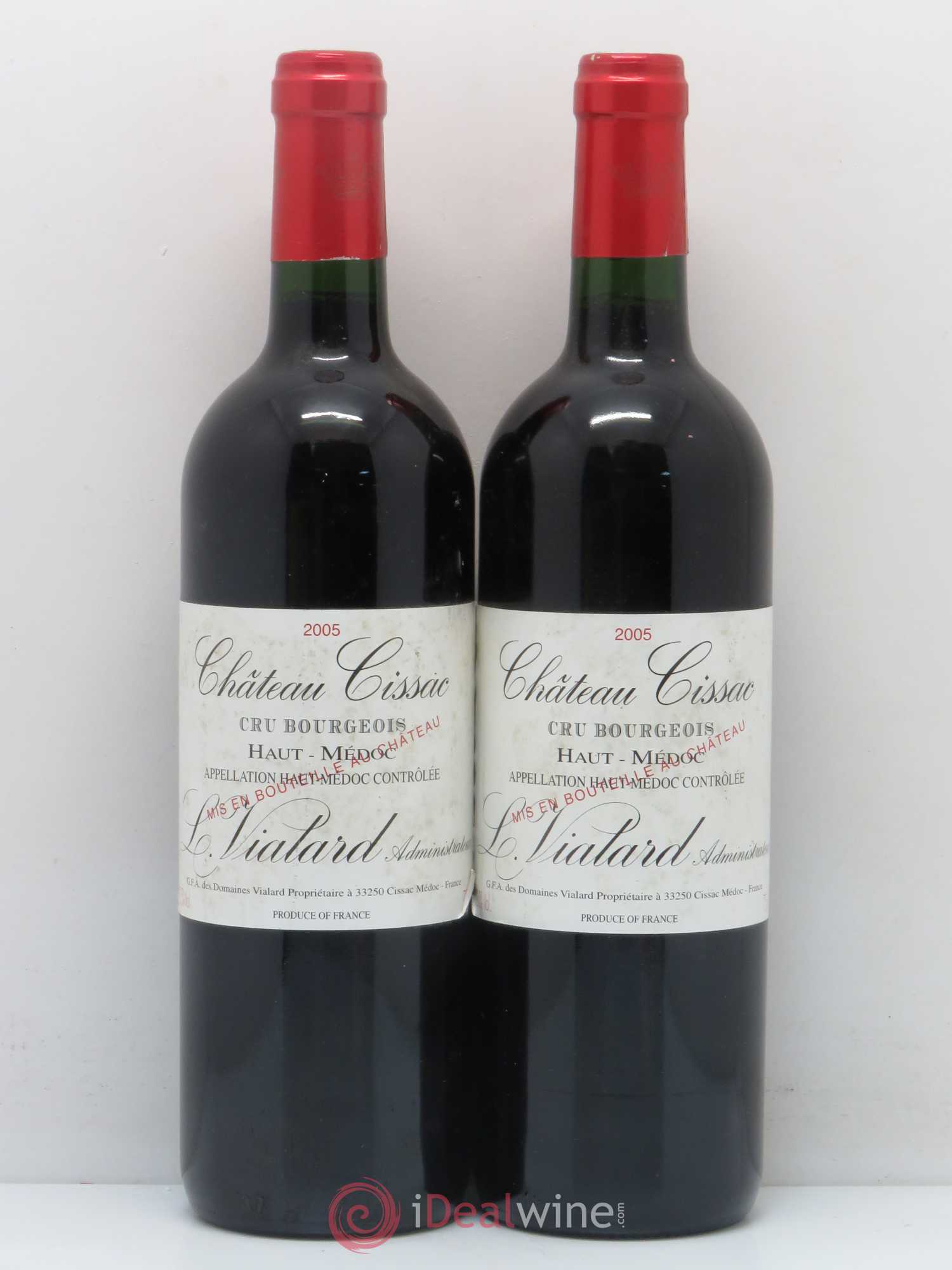 Château Cissac Cru Bourgeois 2005 - Lot de 2 bouteilles - 0