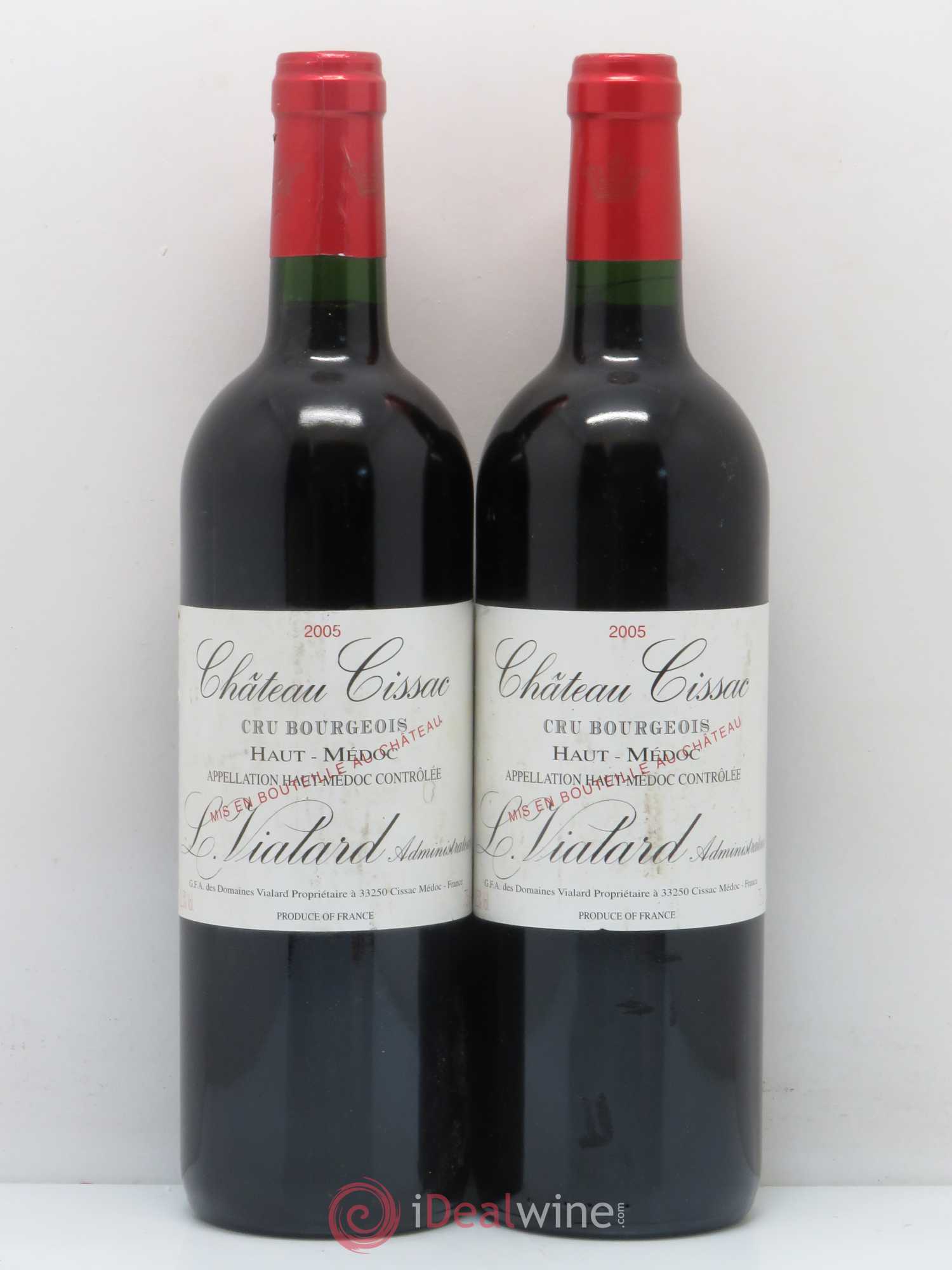 Château Cissac Cru Bourgeois 2005 - Lot de 2 bouteilles - 0