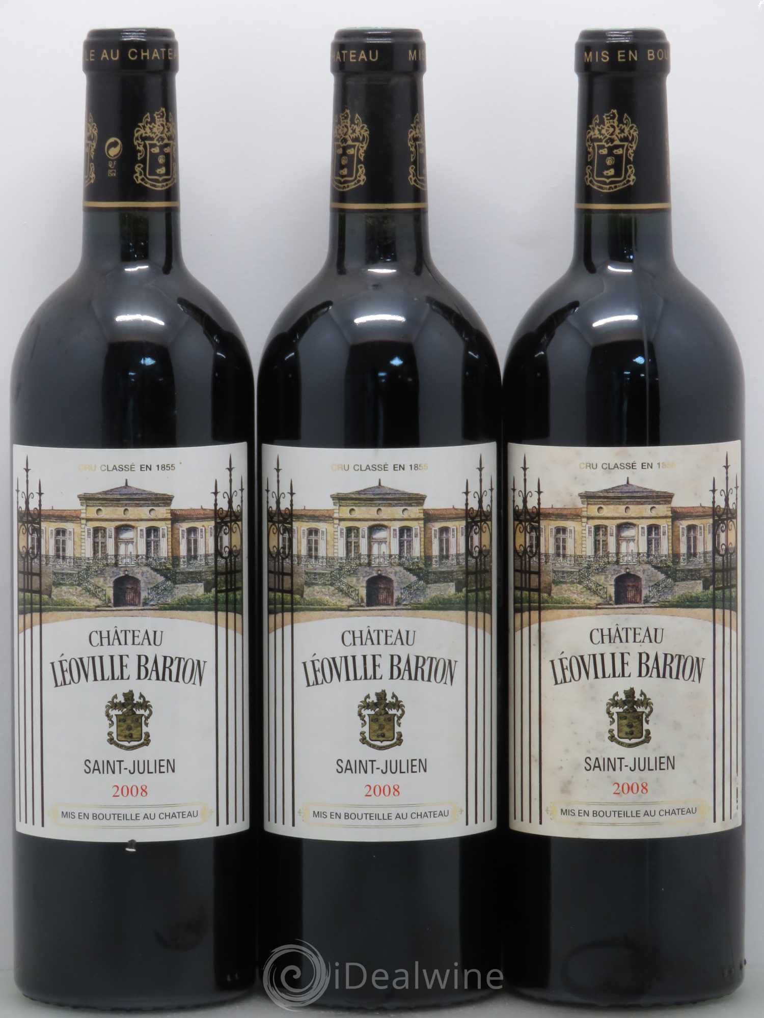 Château Léoville Barton 2ème Grand Cru Classé 2008 - Lot de 3 bouteilles - 0