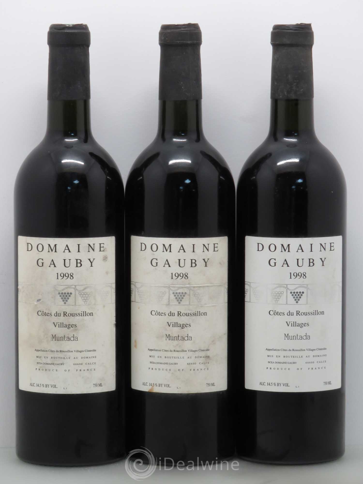 Côtes Catalanes (anciennement Côtes du Roussillon Villages) La Muntada Gauby (Domaine) 1998 - Lot de 3 bouteilles - 0
