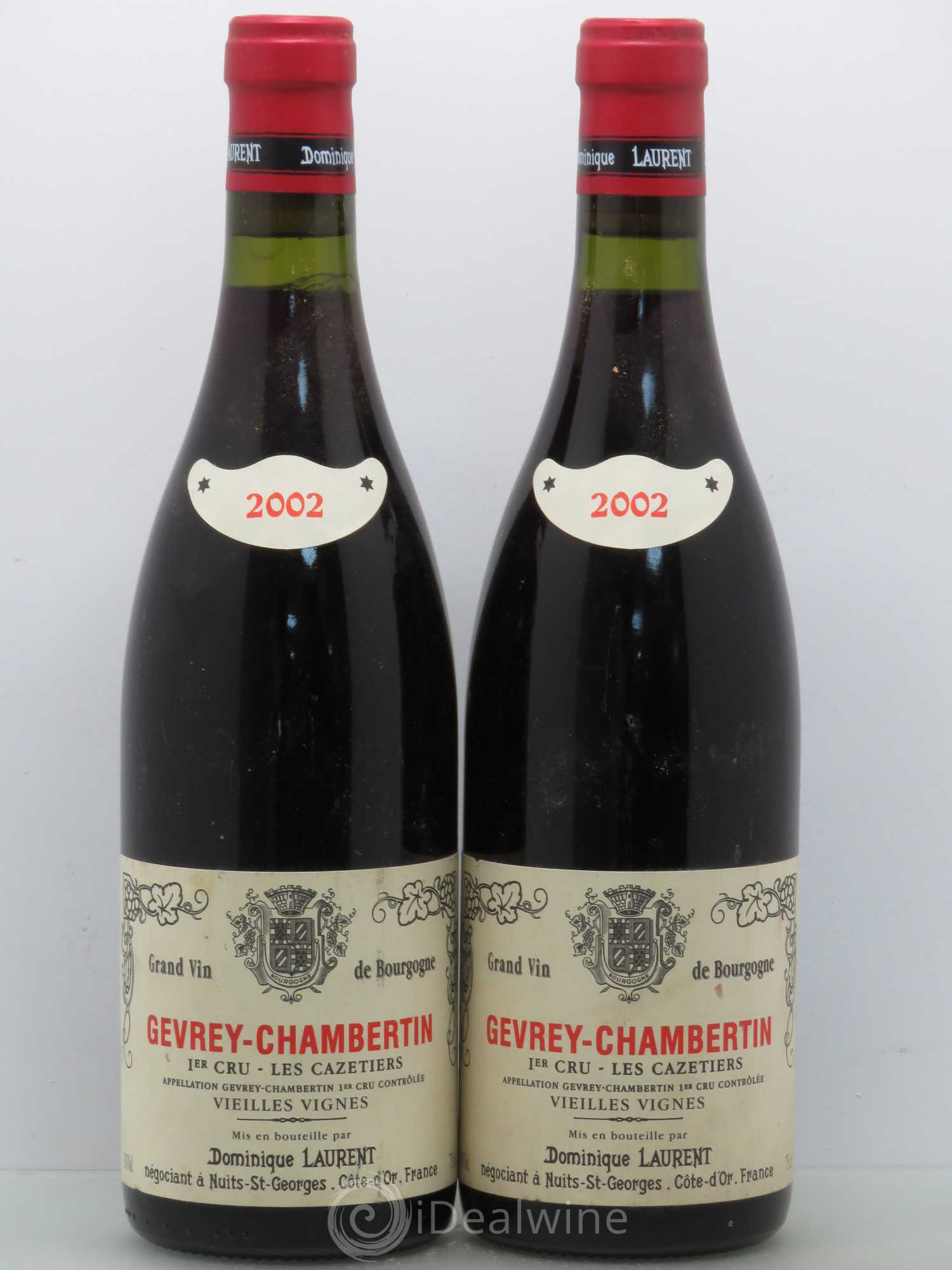 Gevrey-Chambertin 1er Cru Les Cazetiers Vieilles Vignes Dominique Laurent Vieilles Vignes 2002 - Lot de 2 bouteilles - 0
