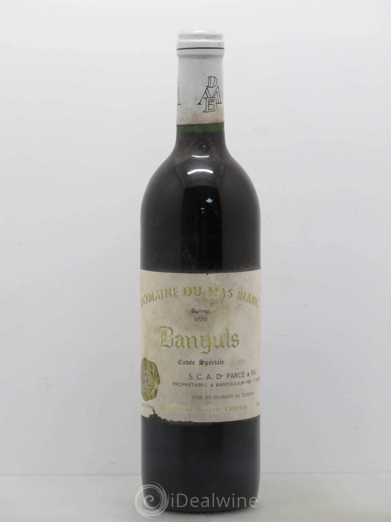 Banyuls Rimage La Coume Mas Blanc (Domaine du) - Parcé et Fils 1986 - Lot de 1 bouteille - 0