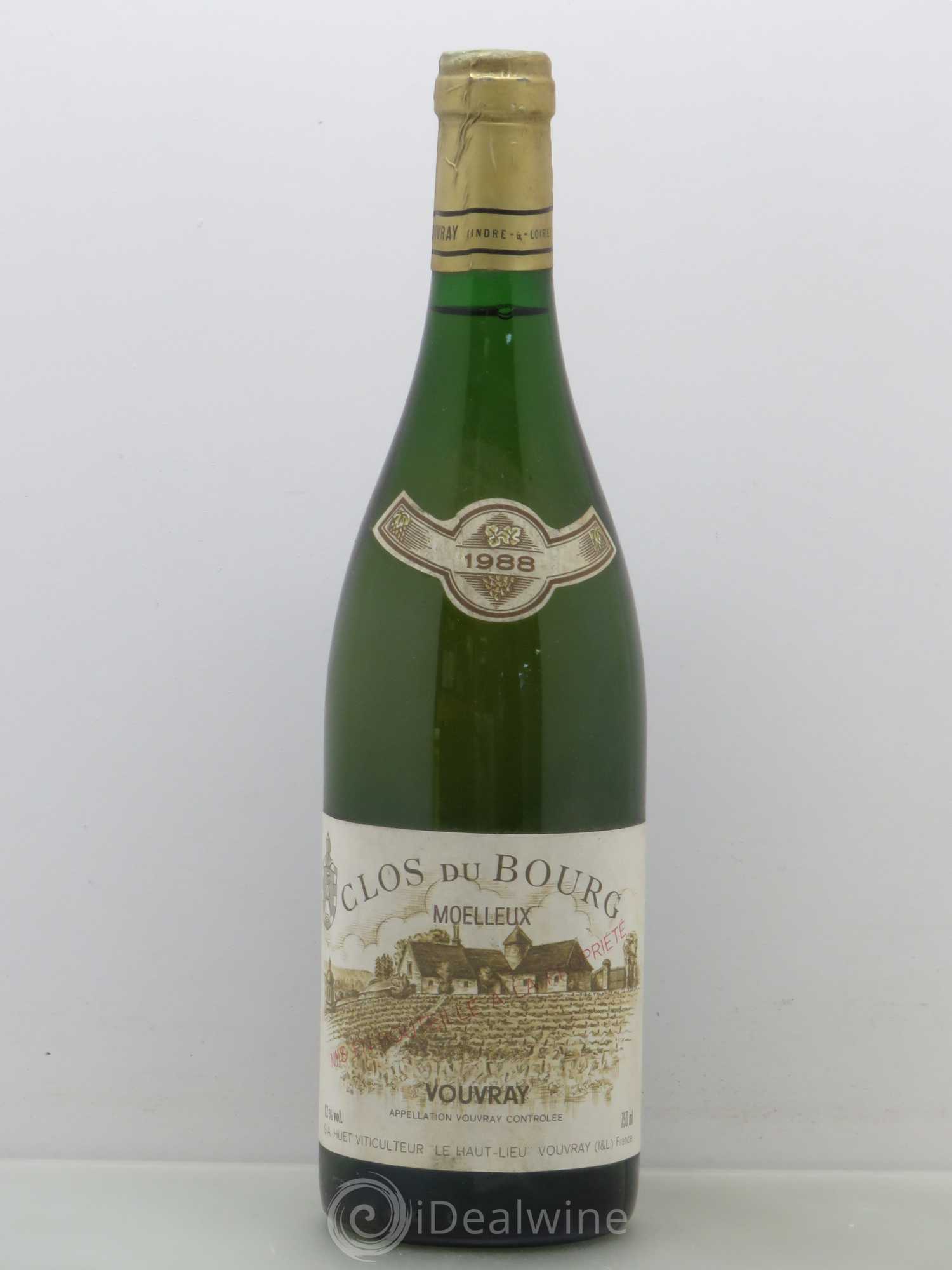 Vouvray Clos du Bourg Moelleux Domaine Huet 1988 - Lotto di 1 bottiglia - 0