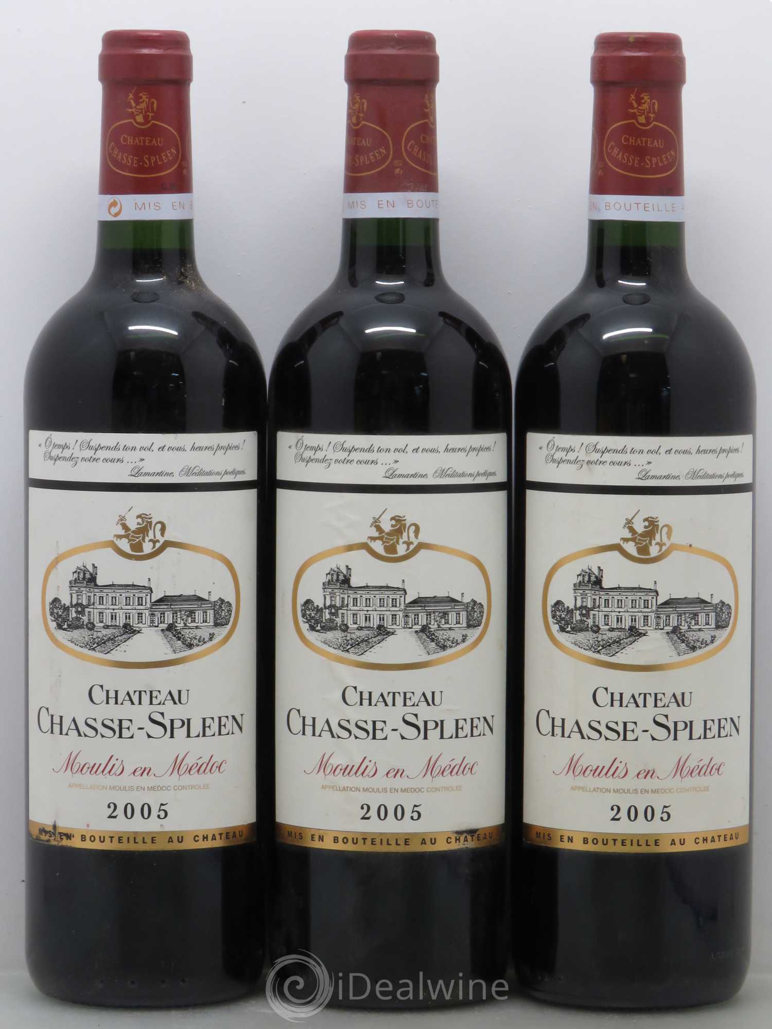 Château Chasse Spleen 2005 - Lot de 3 bouteilles - 0