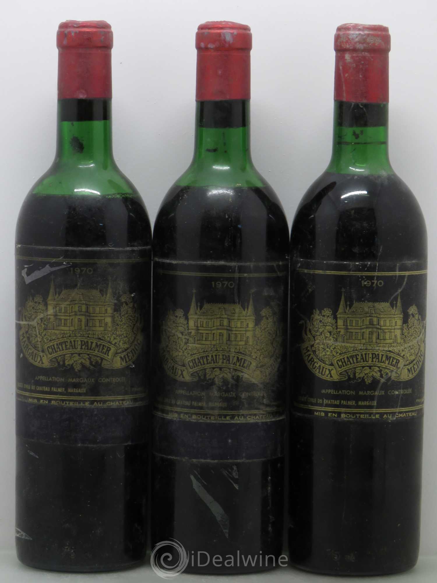 Château Palmer 3ème Grand Cru Classé 1970 - Lot de 3 bouteilles - 0
