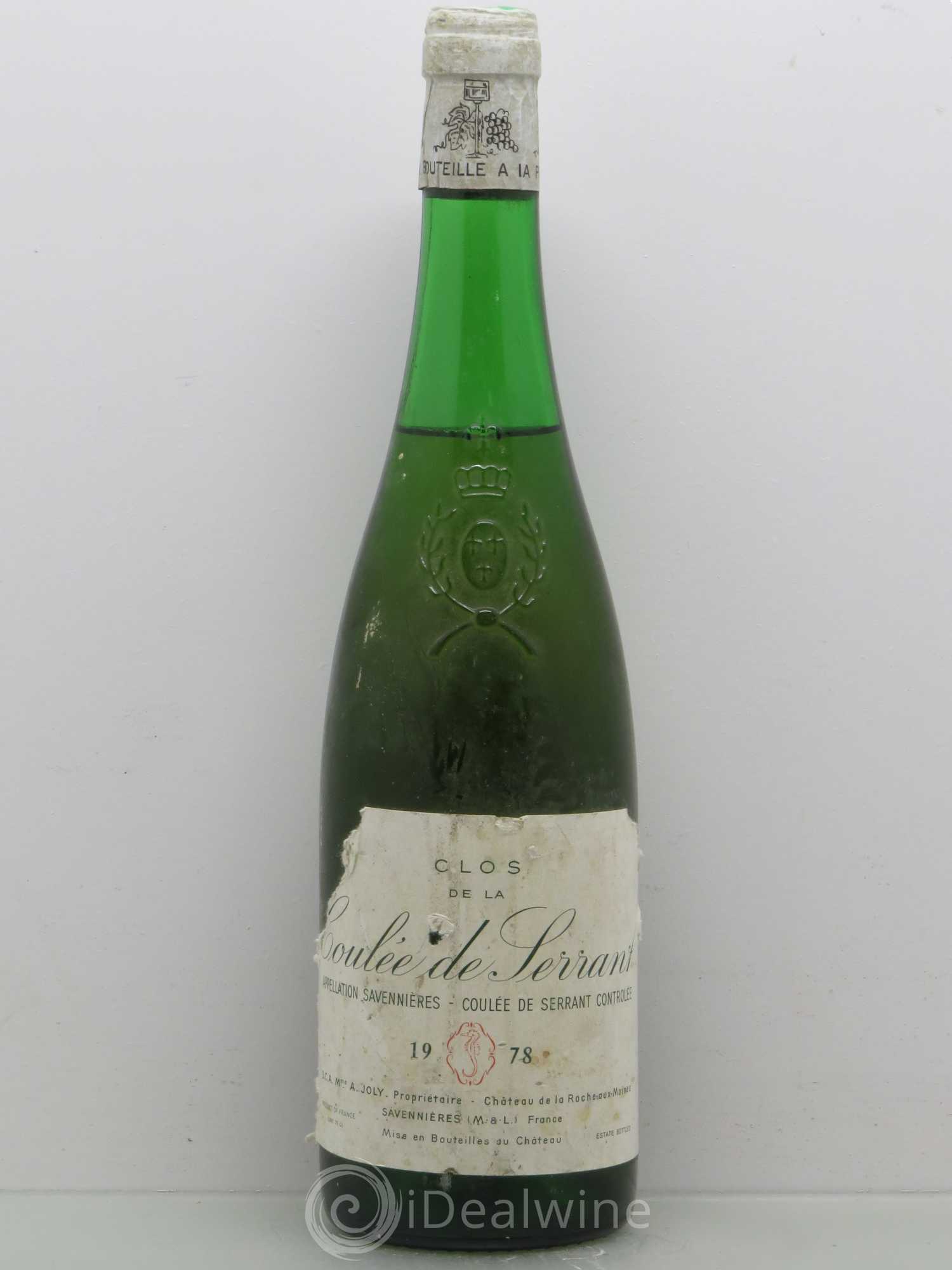 Savennières Clos de la Coulée de Serrant Vignobles de la Coulée de Serrant - Nicolas Joly 1978 - Lot de 1 bouteille - 0