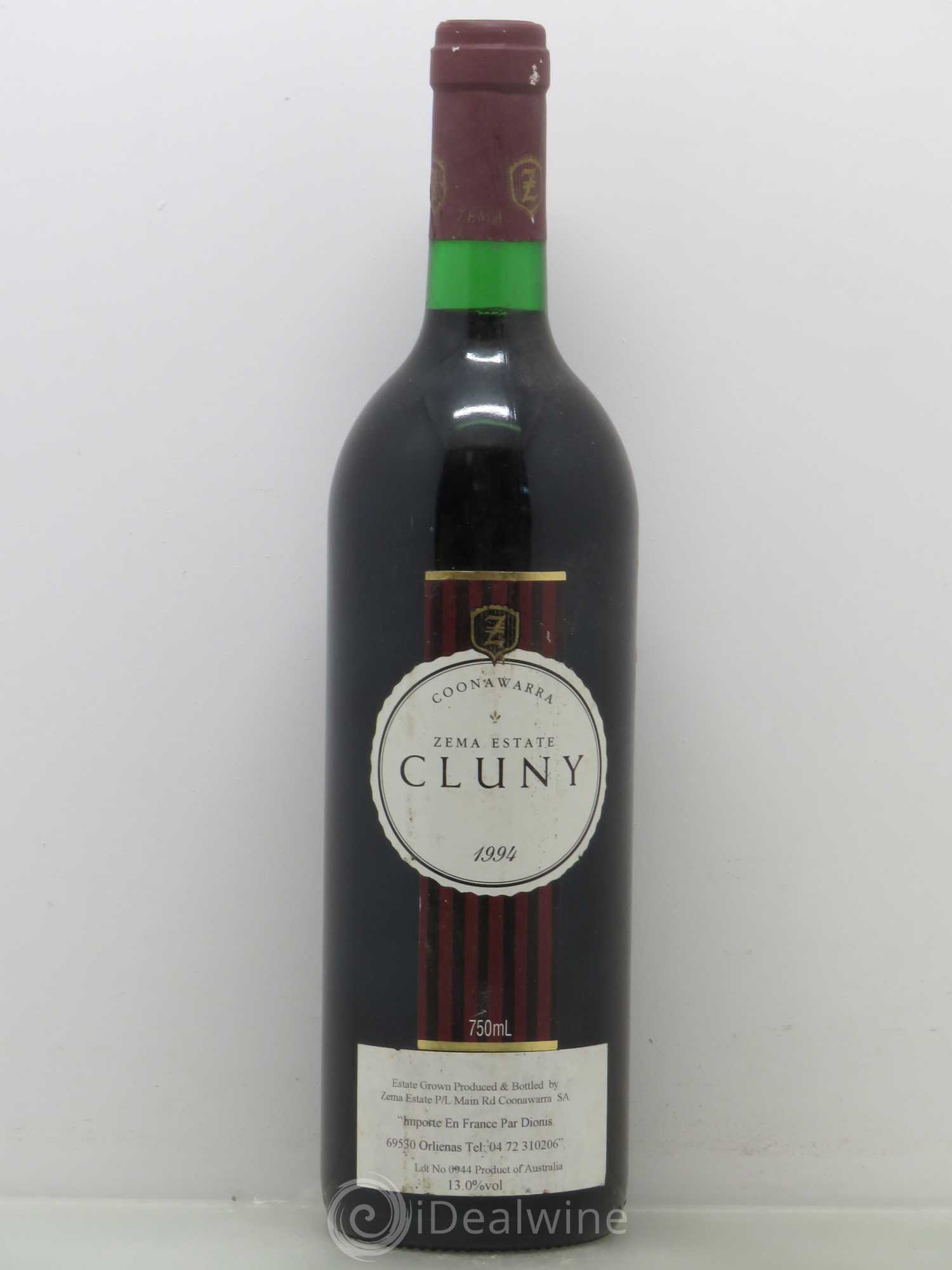 Australie Cluny Coonawarra - Zema Estate 1994 - Posten von 1 Flasche - 0