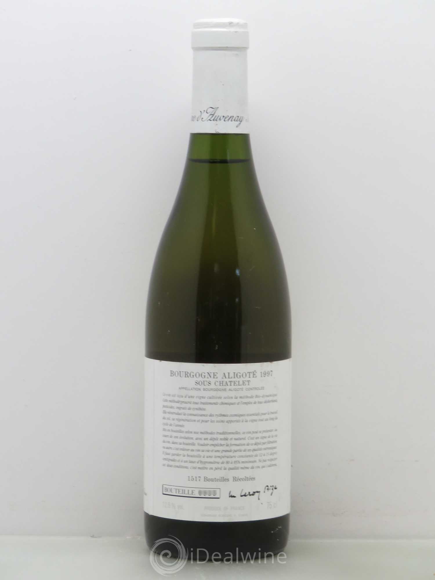 Bourgogne Aligoté Sous Le Chatelet - Domaine d'Auvenay 1997 - Posten von 1 Flasche - 1