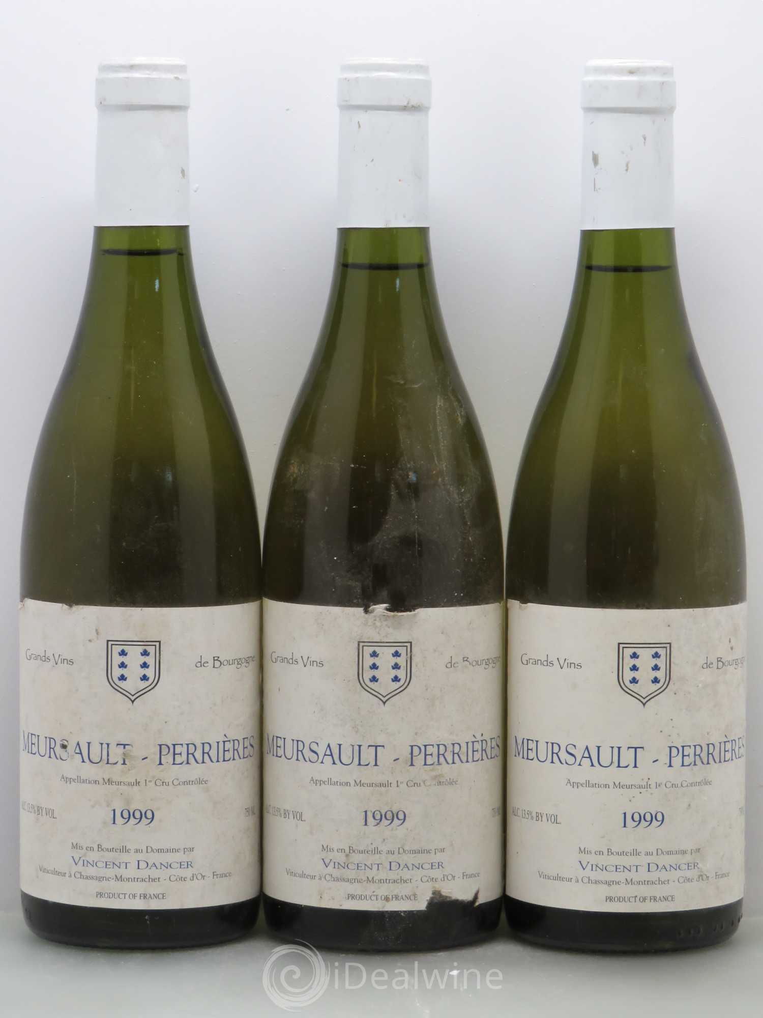 Meursault 1er Cru Perrières Vincent Dancer 1999 - Lot de 3 bouteilles - 0