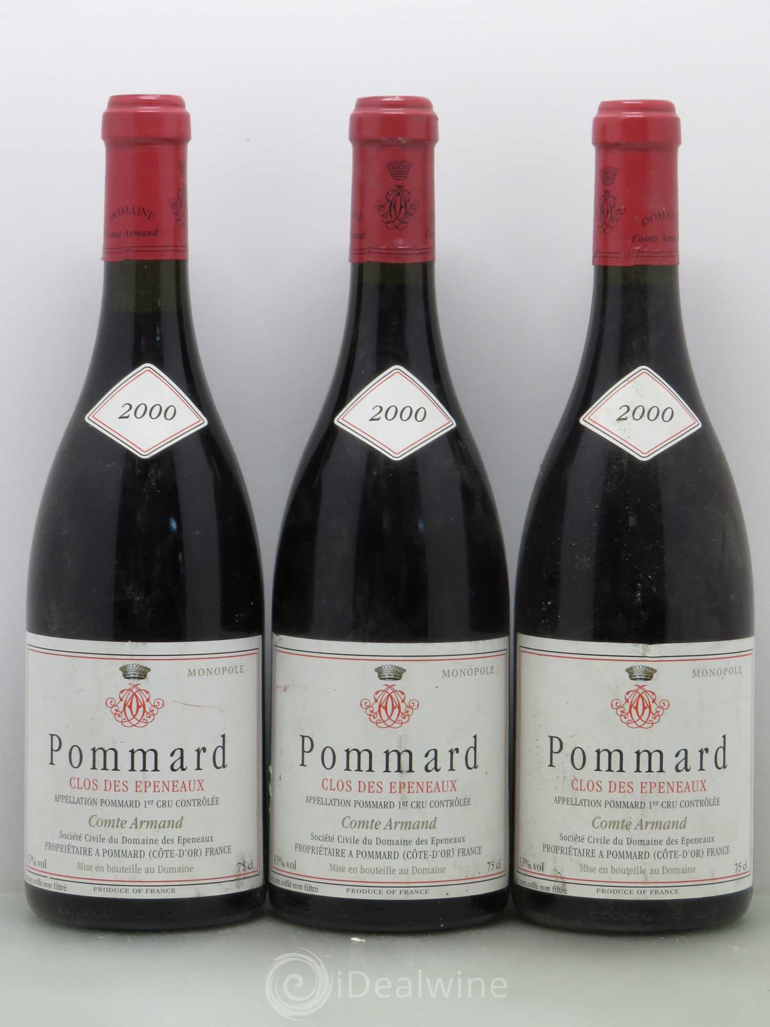 Pommard 1er Cru Clos des Epeneaux Comte Armand 2000 - Lot de 6 bouteilles - 1