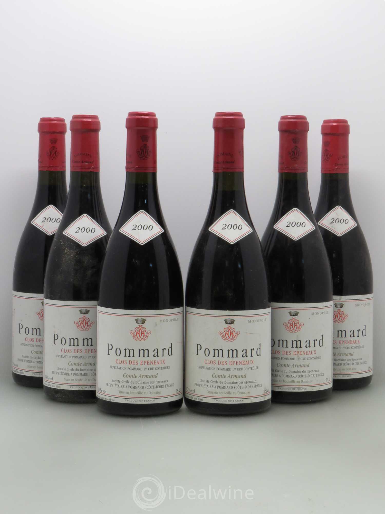 Pommard 1er Cru Clos des Epeneaux Comte Armand 2000 - Lot de 6 bouteilles - 0