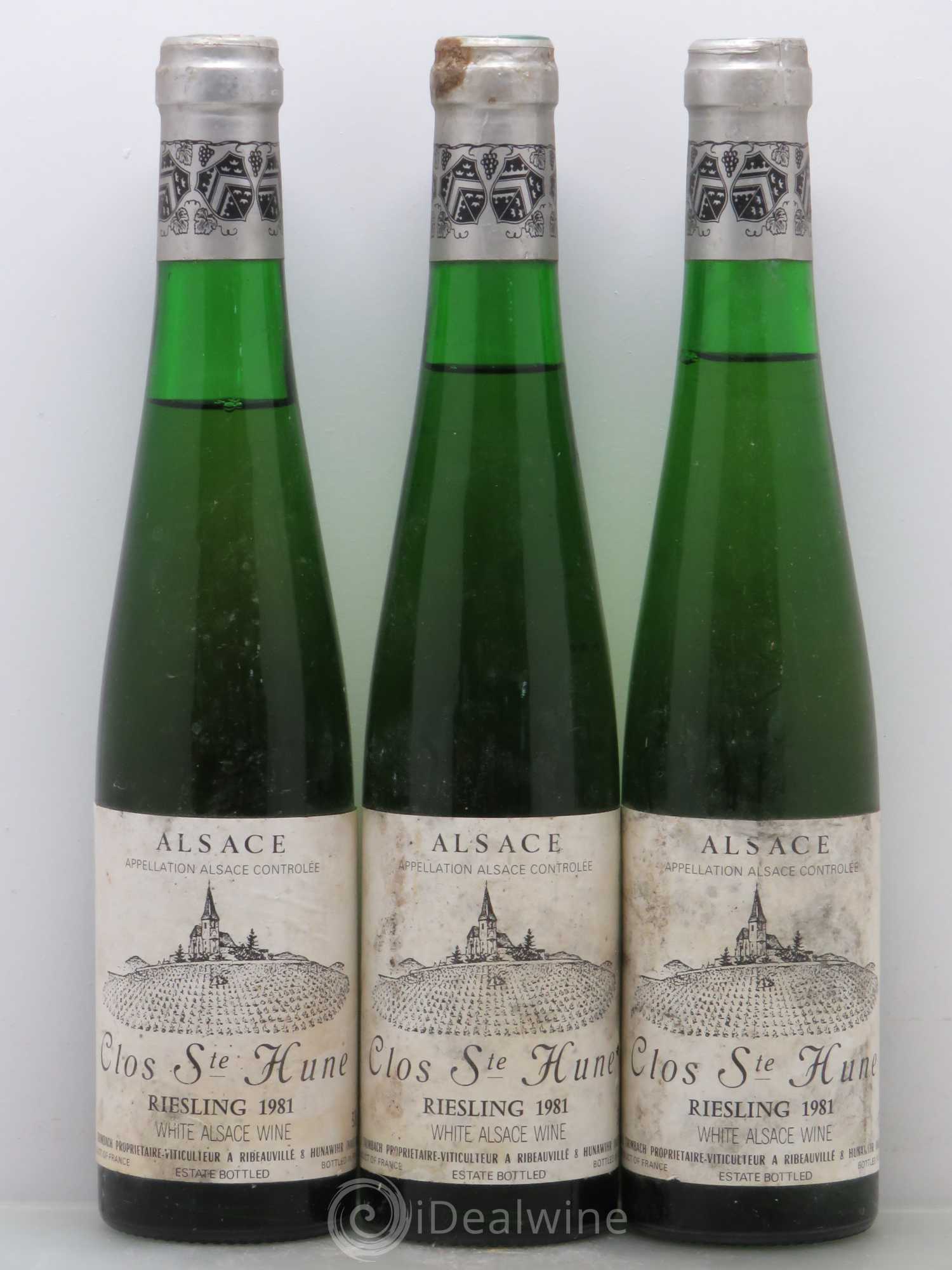 Alsace Riesling Clos Sainte-Hune Trimbach (Domaine) 1981 - Posten von 3 Demi-Flaschen - 0