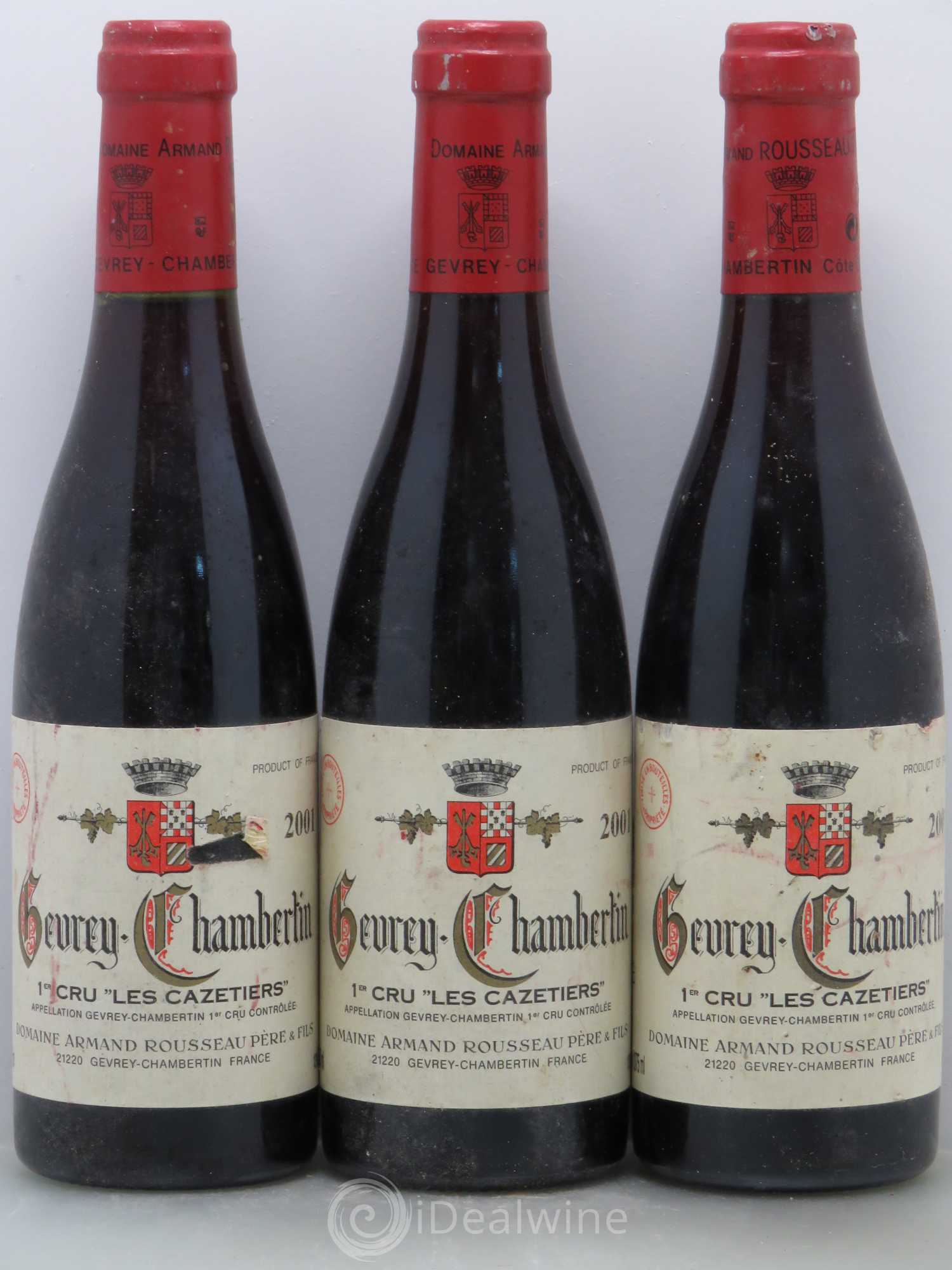 Gevrey-Chambertin 1er Cru Les Cazetiers Armand Rousseau (Domaine) 2001 - Lot de 3 demi bouteilles - 0