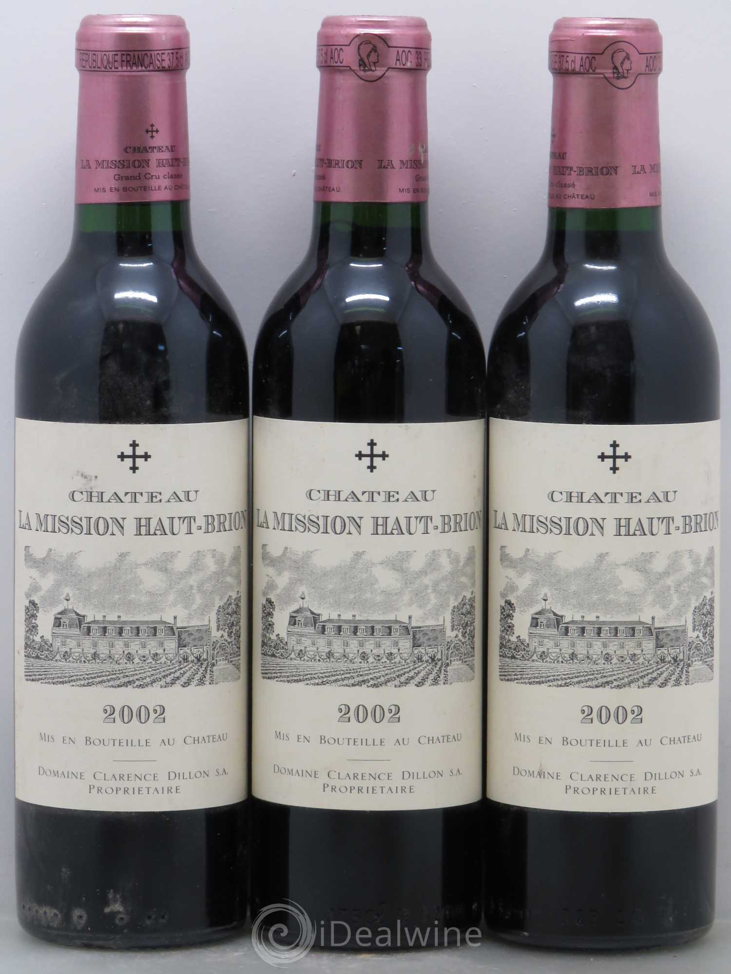 Château la Mission Haut-Brion Cru Classé de Graves 2002 - Lot de 3 demi bouteilles - 0