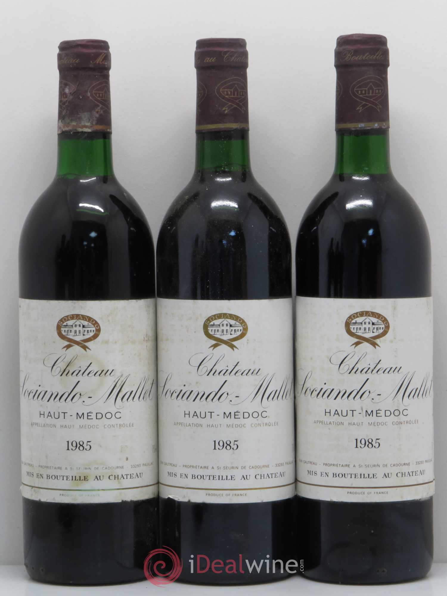 Château Sociando Mallet 1985 - Lot de 6 bouteilles - 1