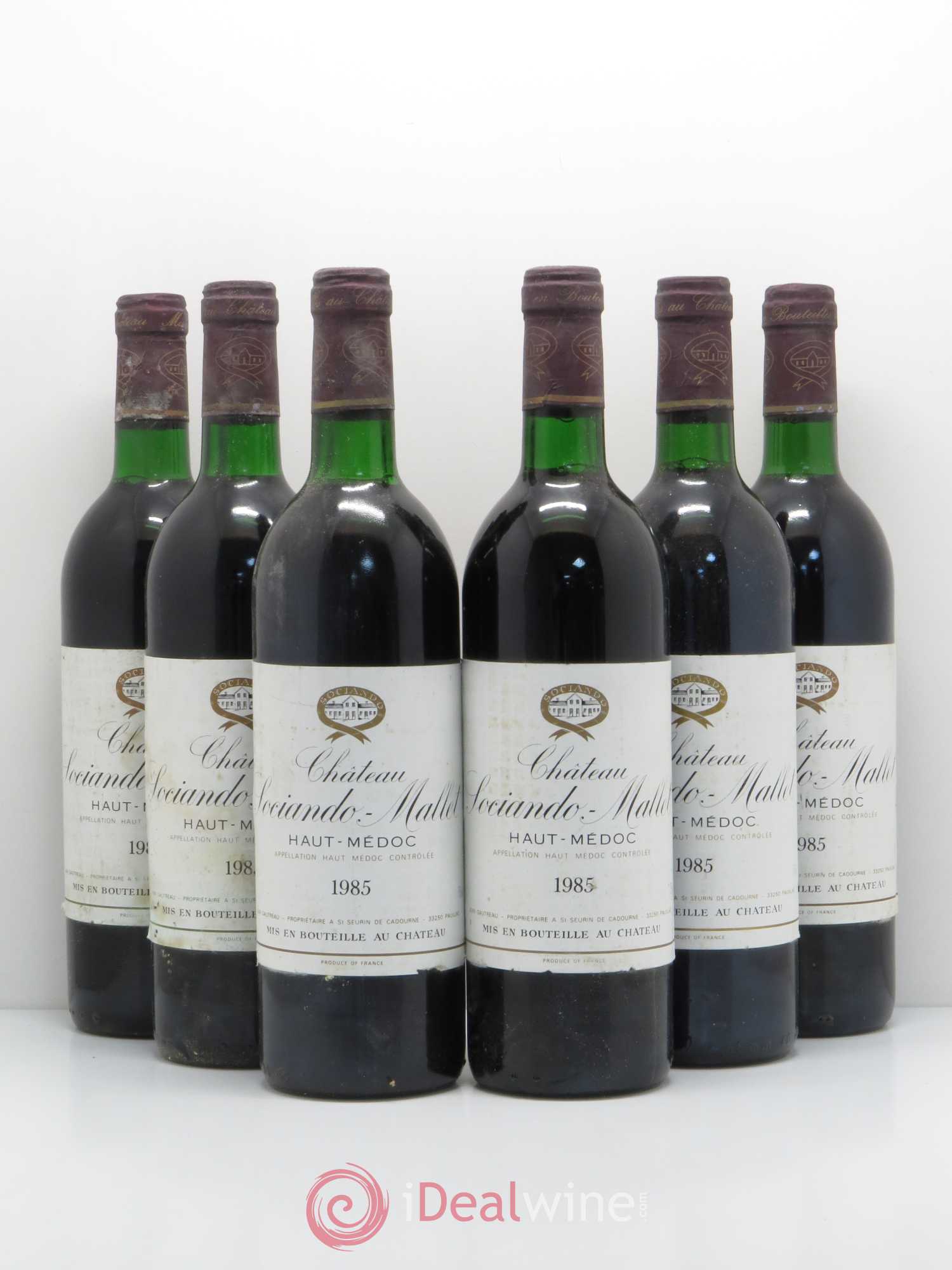 Château Sociando Mallet 1985 - Lot de 6 bouteilles - 0