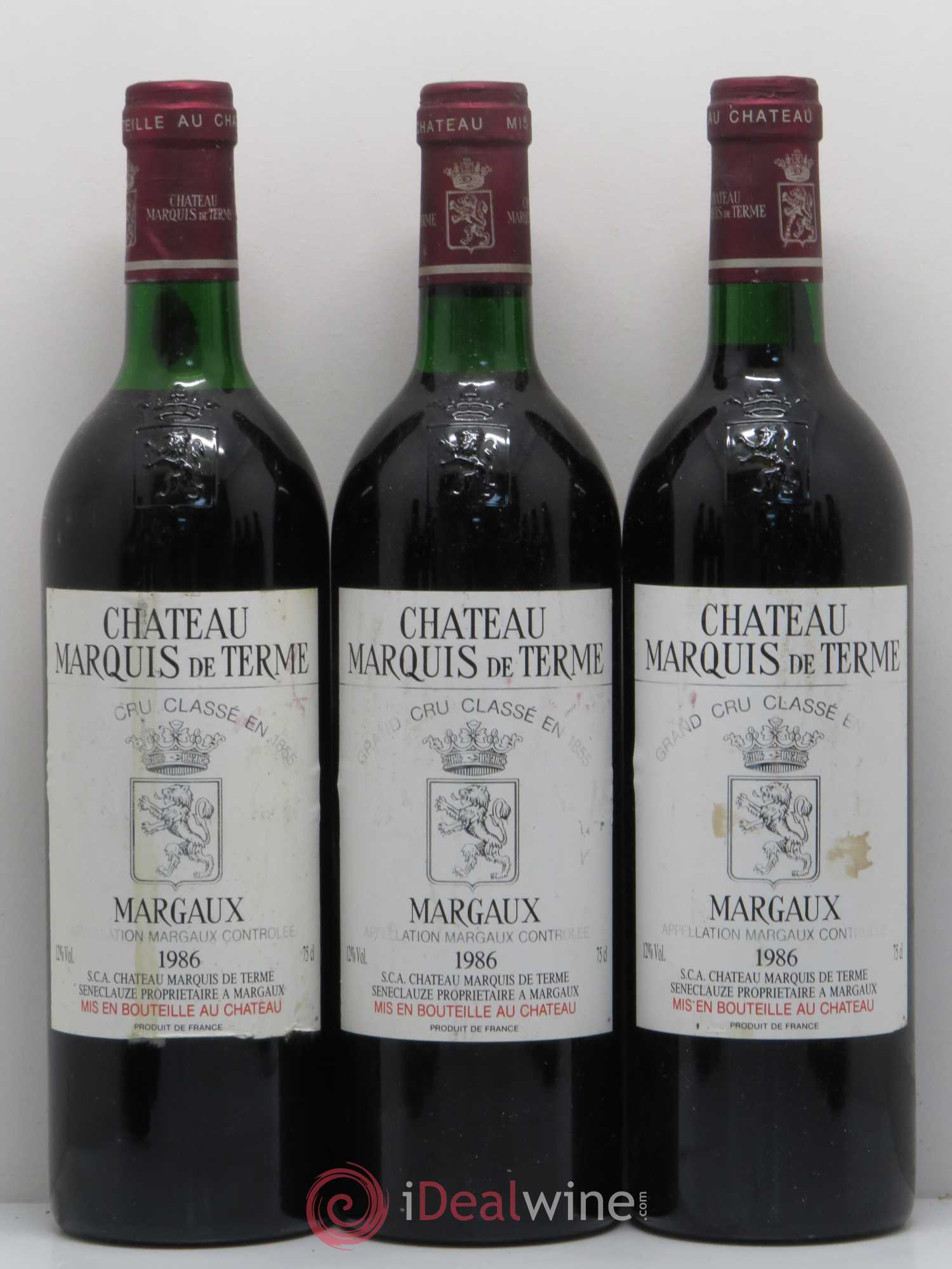 Château Marquis de Terme 4ème Grand Cru Classé 1986 - Lot de 12 bouteilles - 2