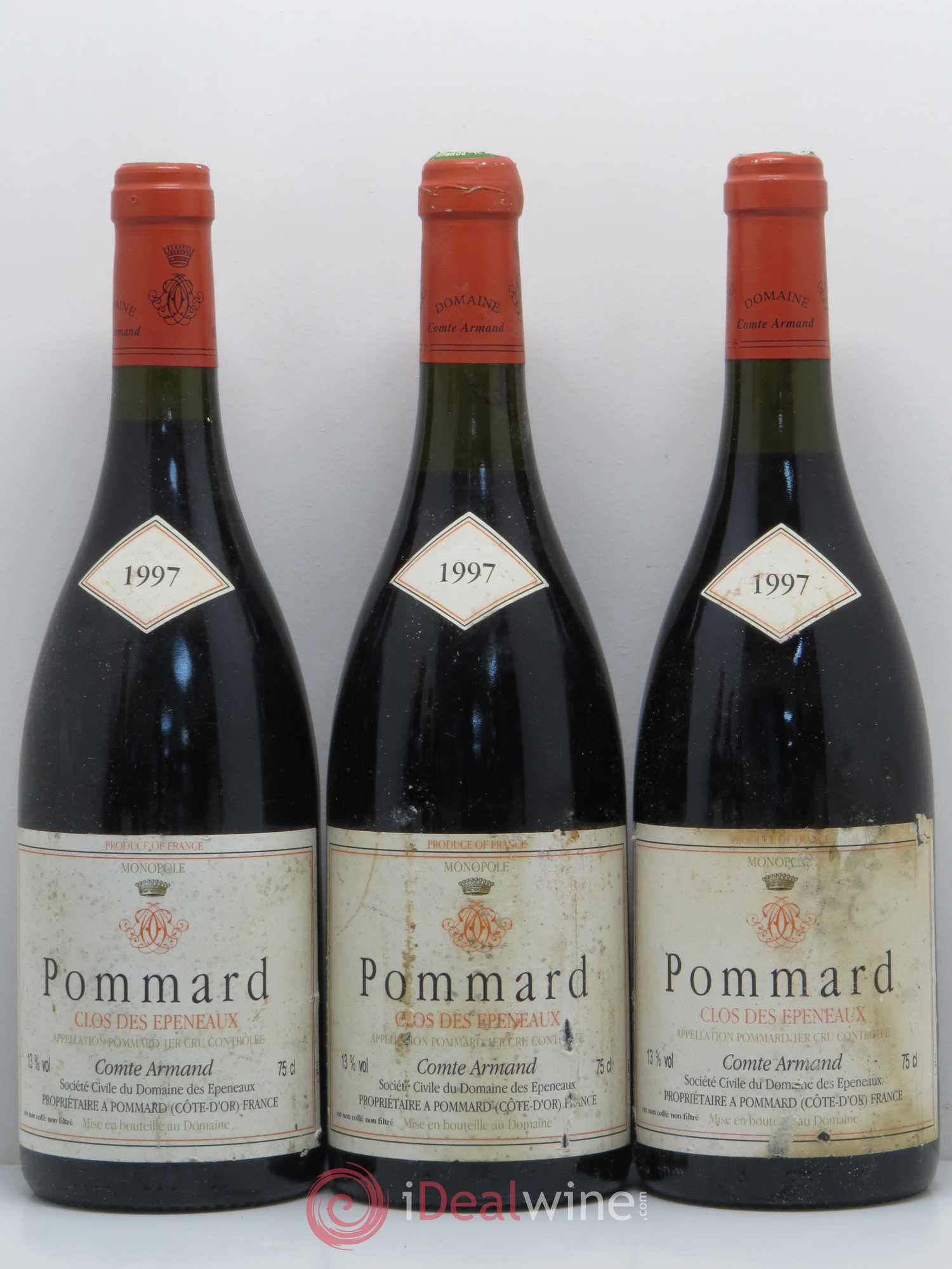 Pommard 1er Cru Clos des Epeneaux Comte Armand 1997 - Lot de 6 bouteilles - 1