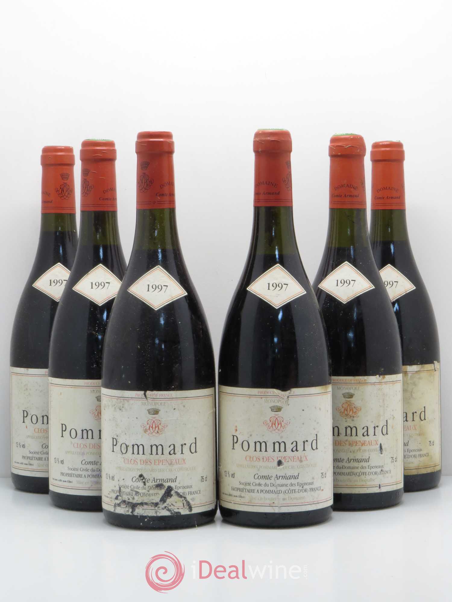 Pommard 1er Cru Clos des Epeneaux Comte Armand 1997 - Lot de 6 bouteilles - 0