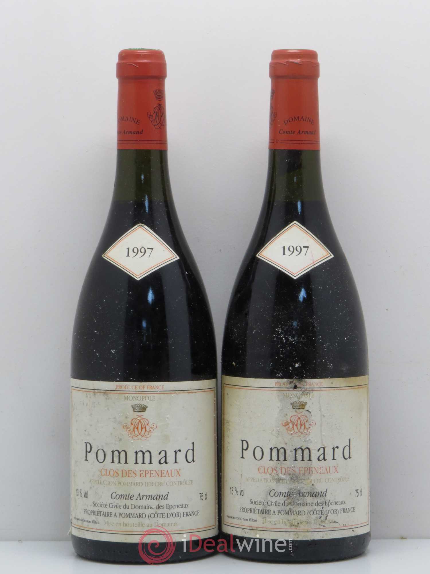 Pommard 1er Cru Clos des Epeneaux Comte Armand 1997 - Lot de 2 bouteilles - 0