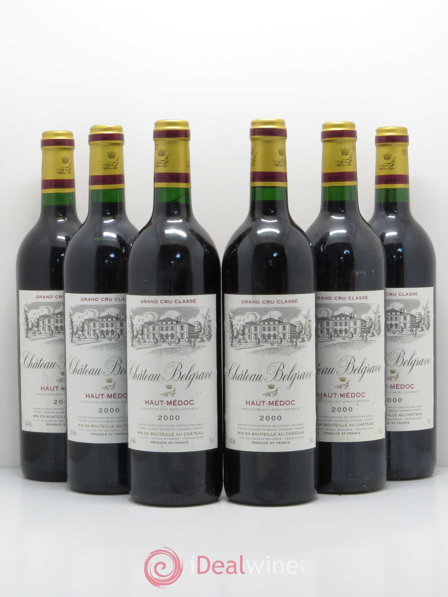 Château Belgrave 5ème Grand Cru Classé 2000 - Lot de 6 bouteilles - 0