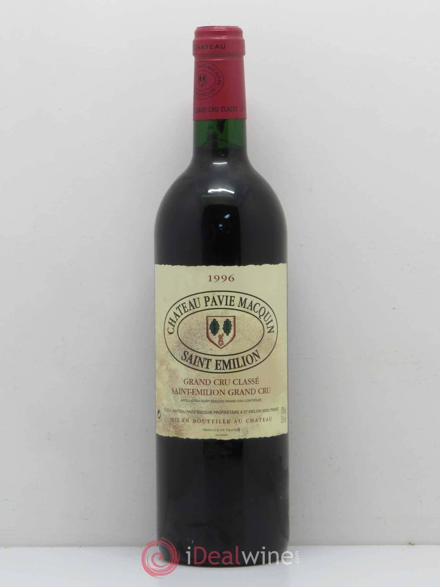 Château Pavie Macquin 1er Grand Cru Classé B 1996 - Lot de 1 bouteille - 0
