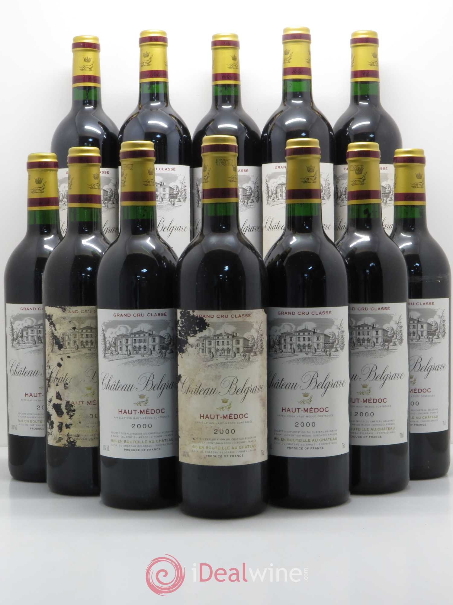 Château Belgrave 5ème Grand Cru Classé 2000 - Lot de 12 bouteilles - 0