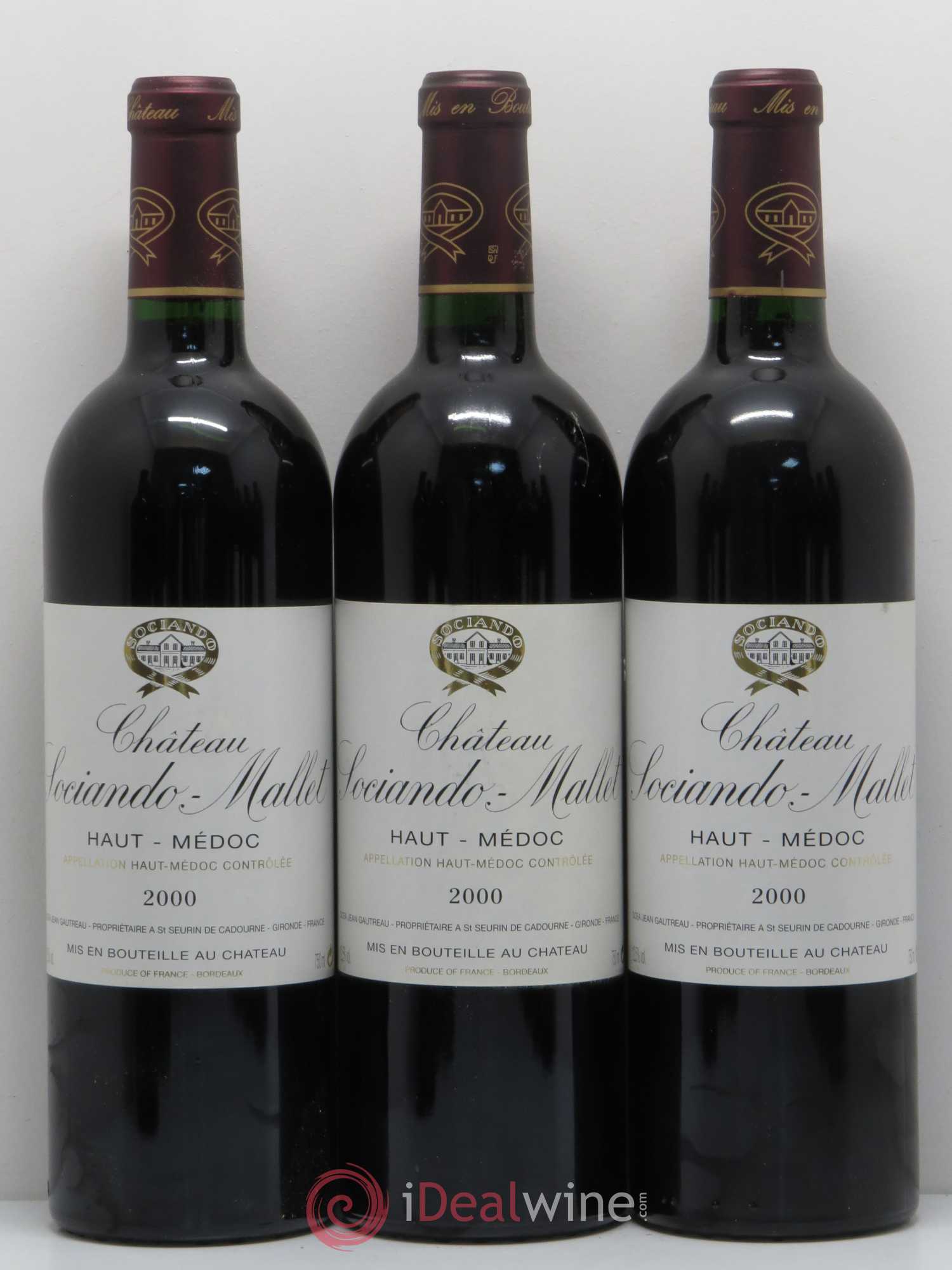 Château Sociando Mallet 2000 - Lot de 12 bouteilles - 1
