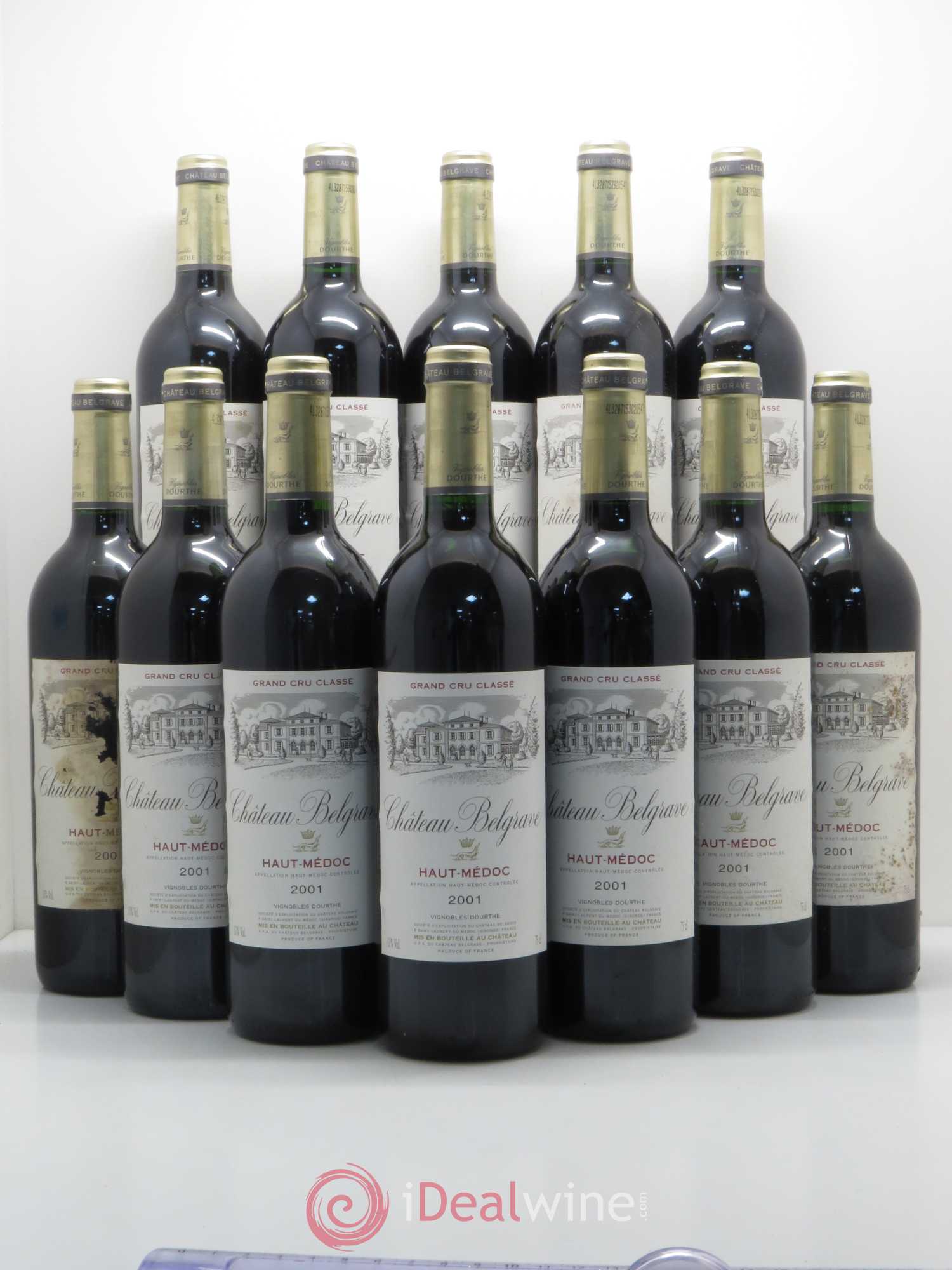 Château Belgrave 5ème Grand Cru Classé 2001 - Lot de 12 bouteilles - 0
