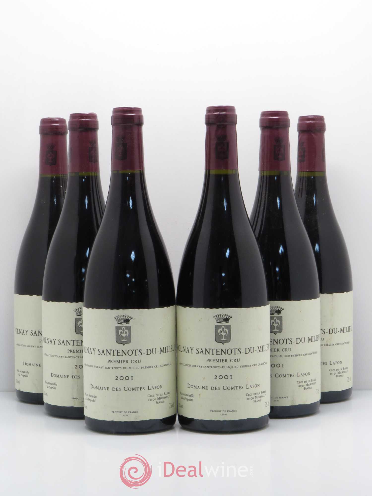Volnay 1er Cru Santenots du Milieu Comtes Lafon (Domaine des) 2001 - Lot de 6 bouteilles - 0