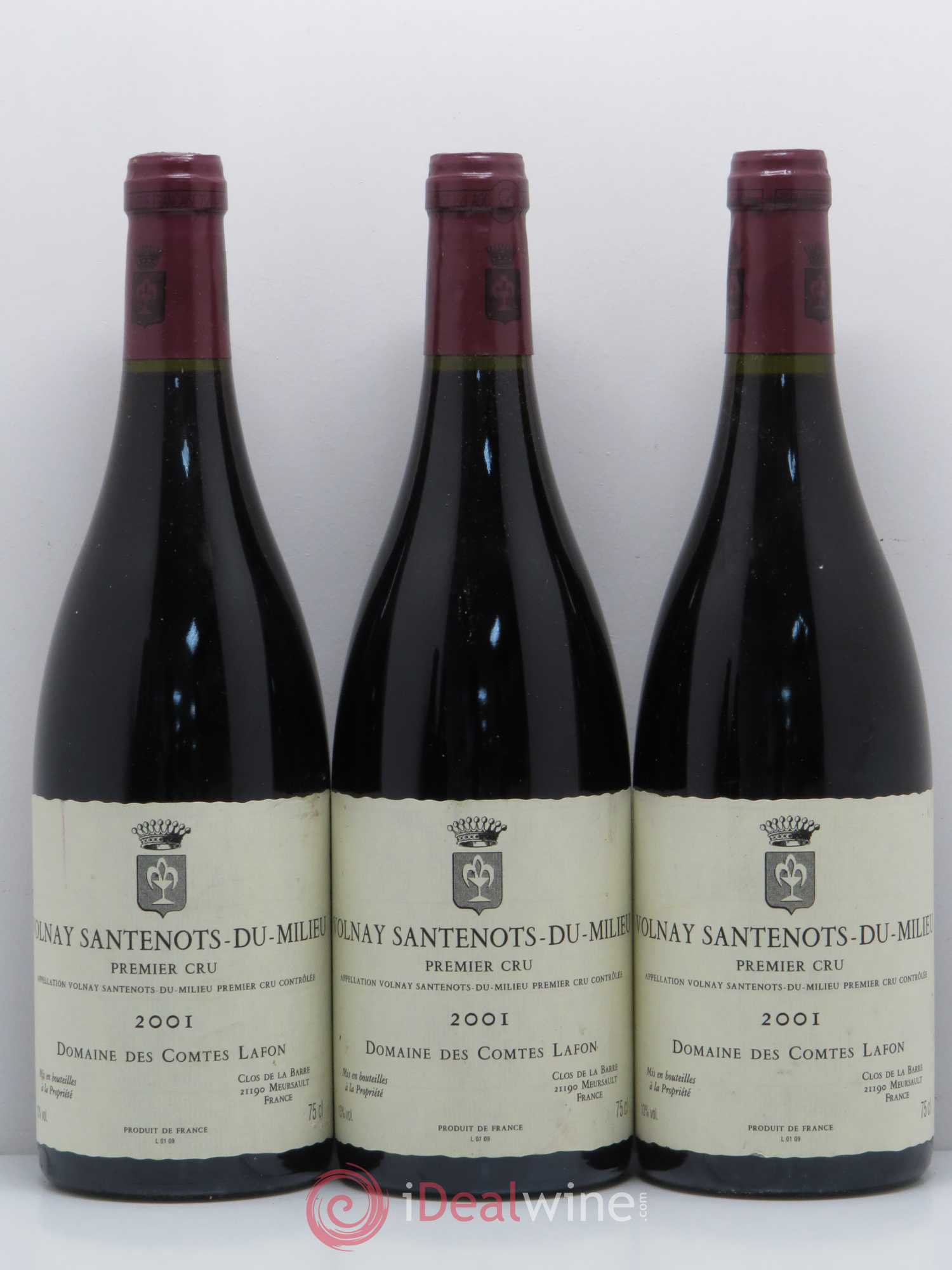 Volnay 1er Cru Santenots du Milieu Comtes Lafon (Domaine des) 2001 - Lot de 5 bouteilles - 1